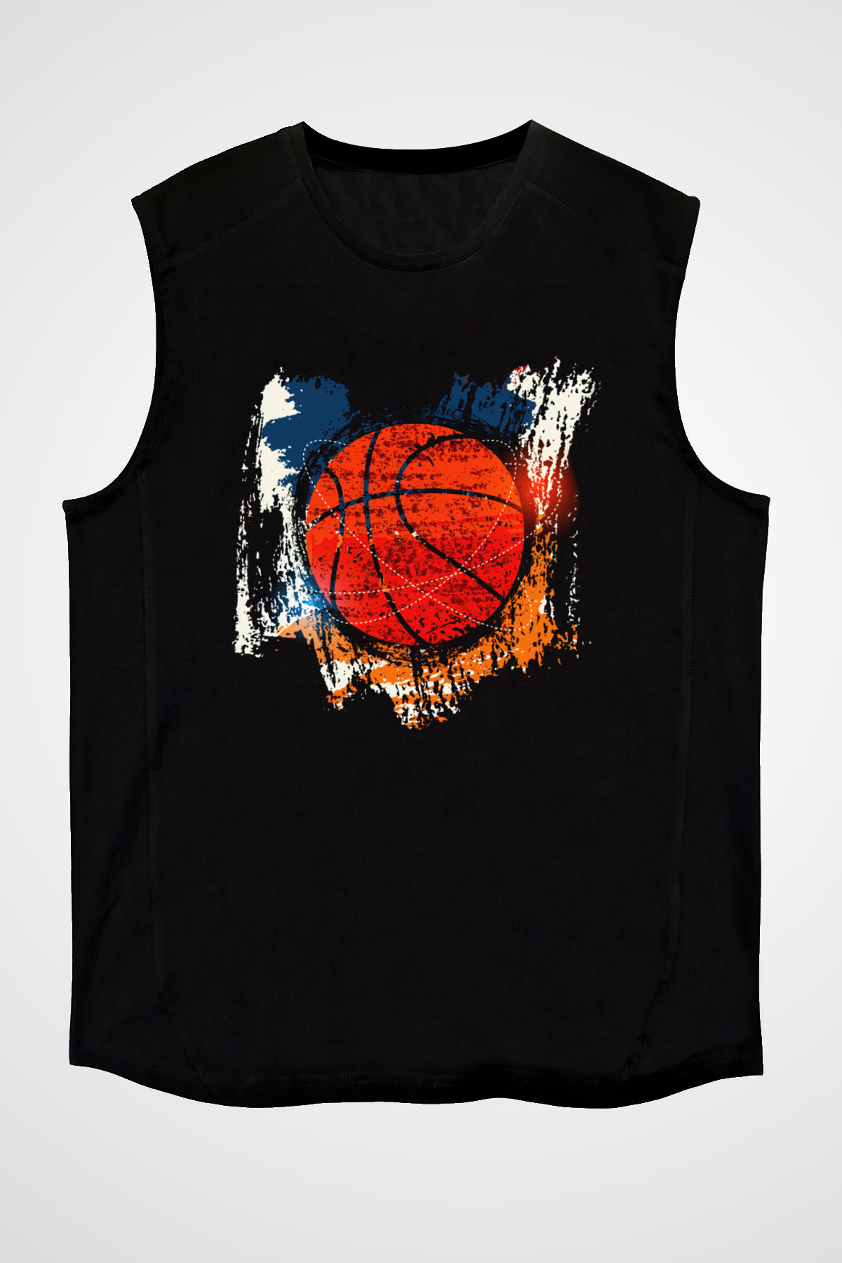 Basketbol Siyah Unisex Kolsuz Tişört