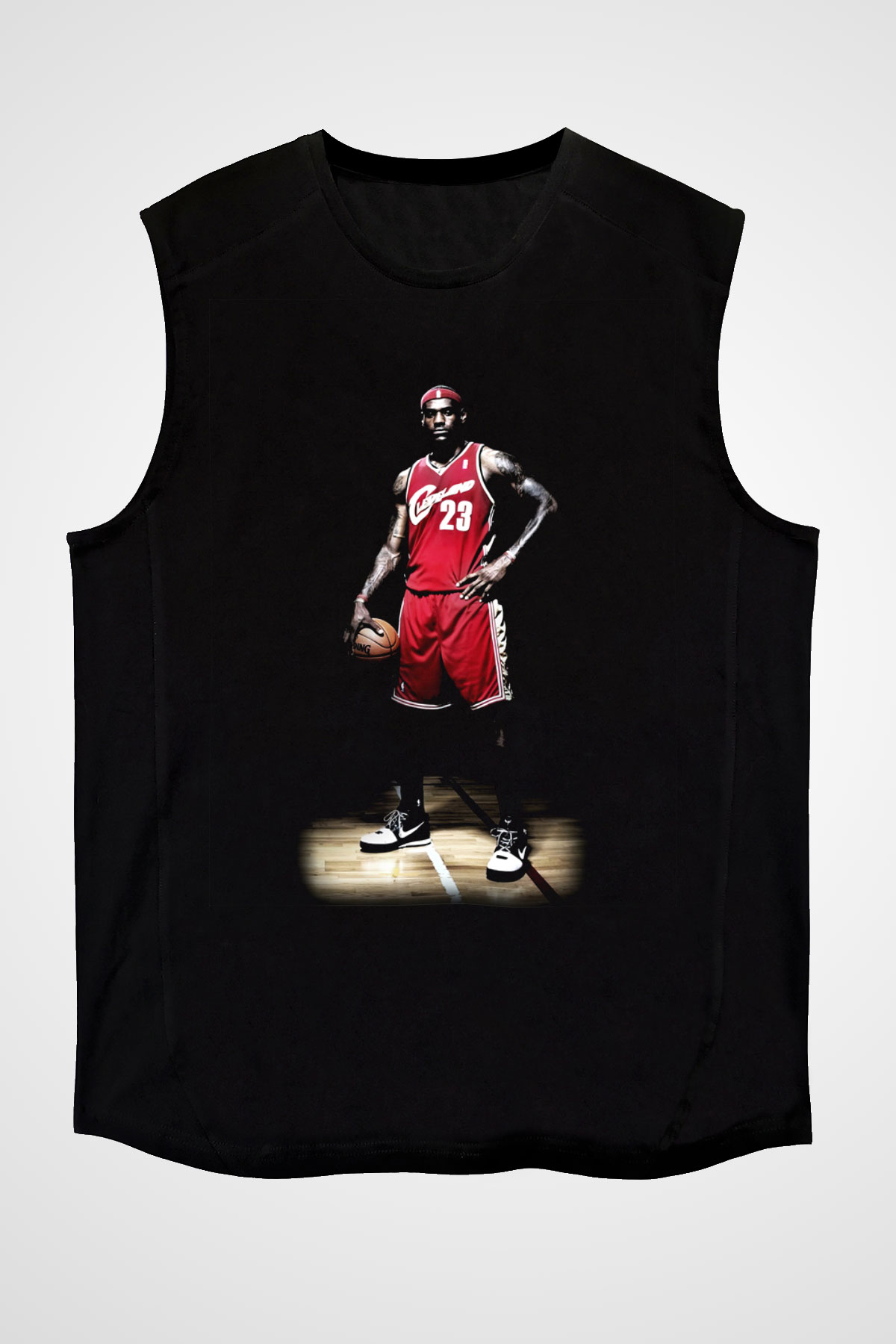 Basketbol Siyah Unisex Kolsuz Tişört