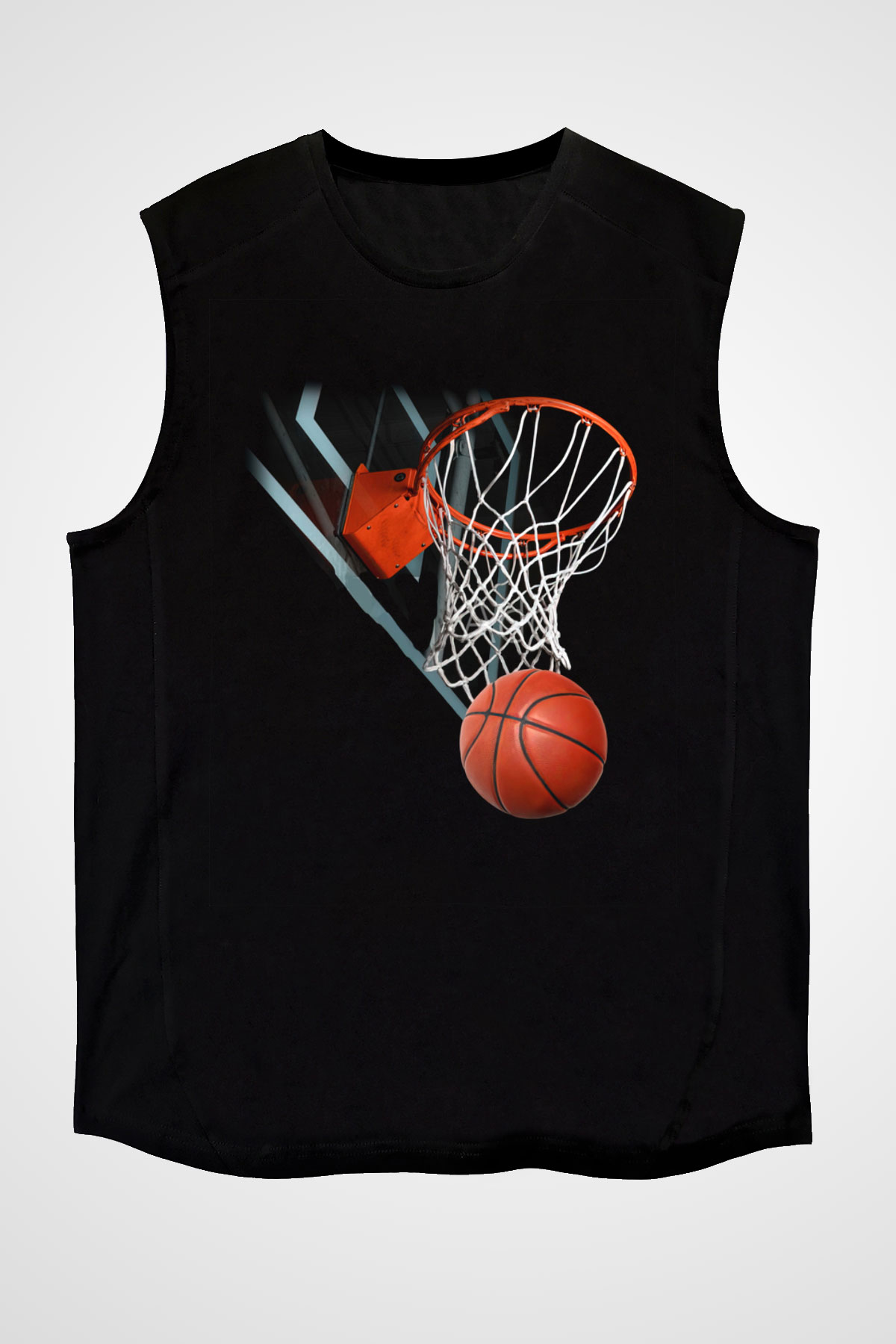 Basketbol Siyah Unisex Kolsuz Tişört
