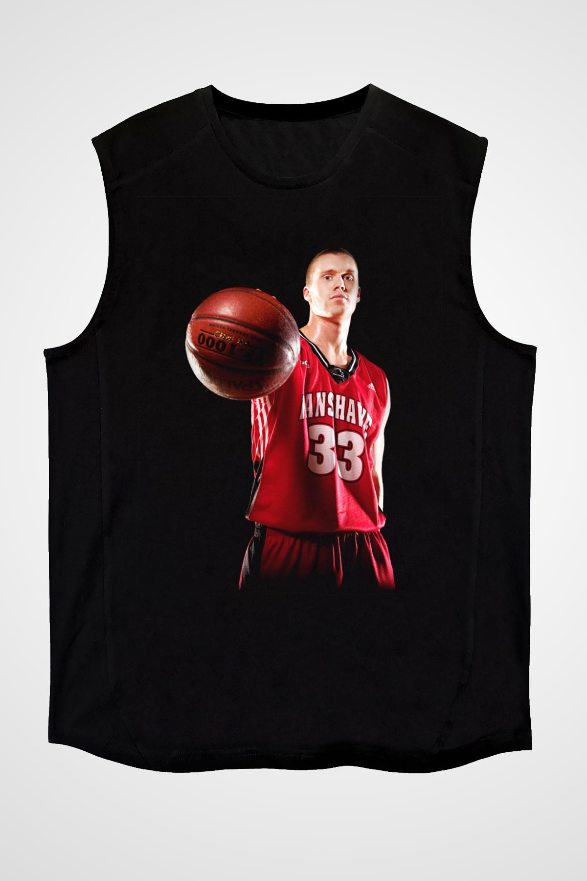 Basketbol Siyah Unisex Kolsuz Tişört