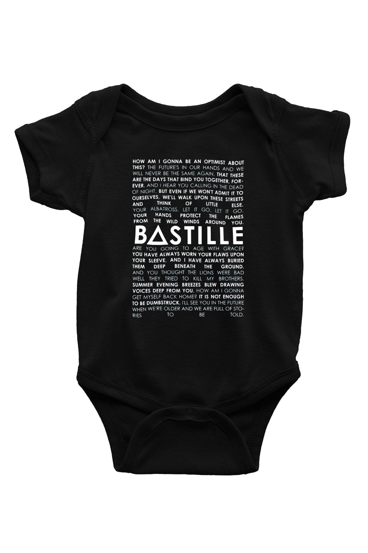 Bastille Baskılı Siyah Bebek Body - Zıbın