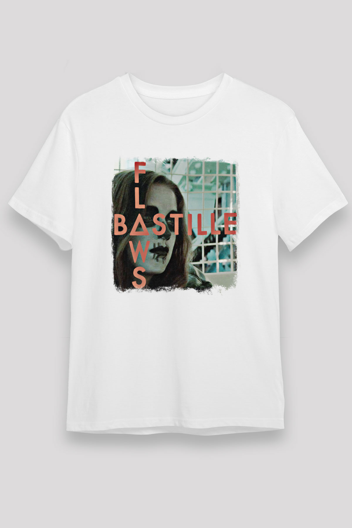 Bastille Baskılı Unisex Beyaz Tişört