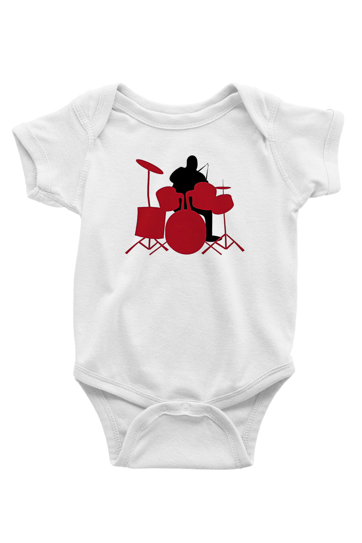 Bateri Baskılı Beyaz Unisex Bebek Body - Zıbın