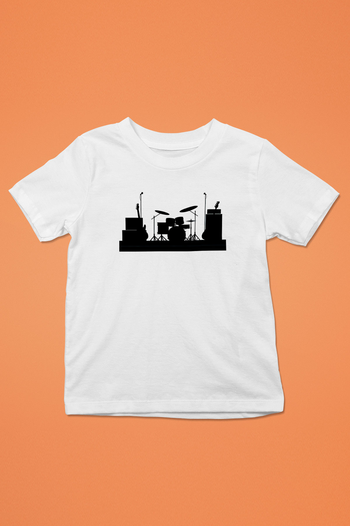 Bateri Baskılı Beyaz Unisex Beyaz Çocuk Tişört - Tshirt