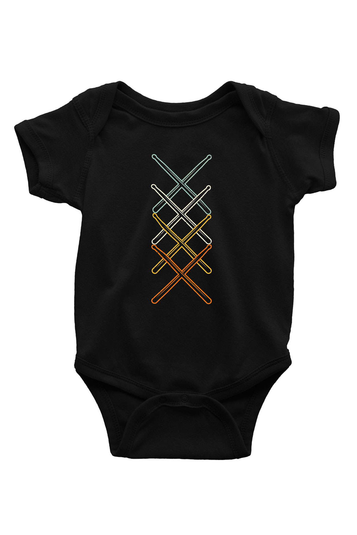 Bateri Baskılı Unisex Siyah Bebek Body - Zıbın