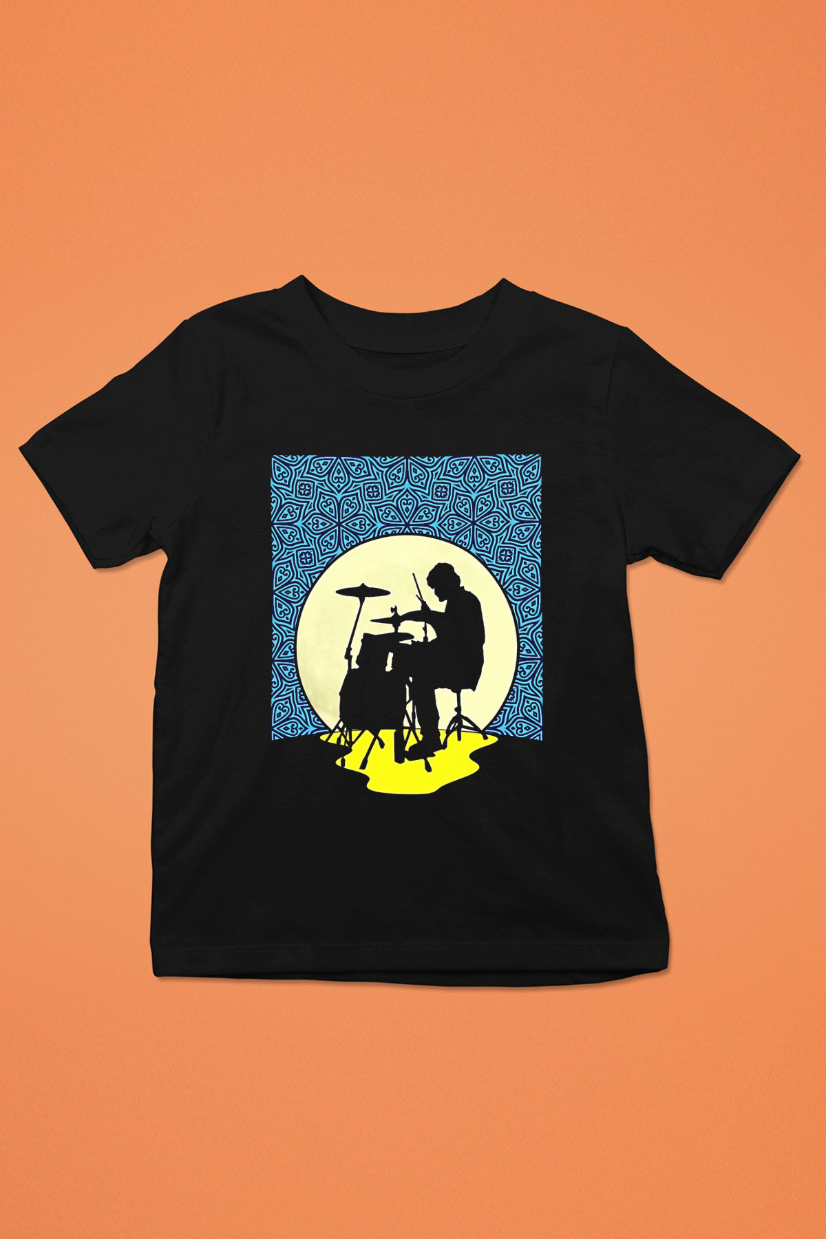 Bateri Baskılı Unisex Siyah Çocuk Tişört - Tshirt