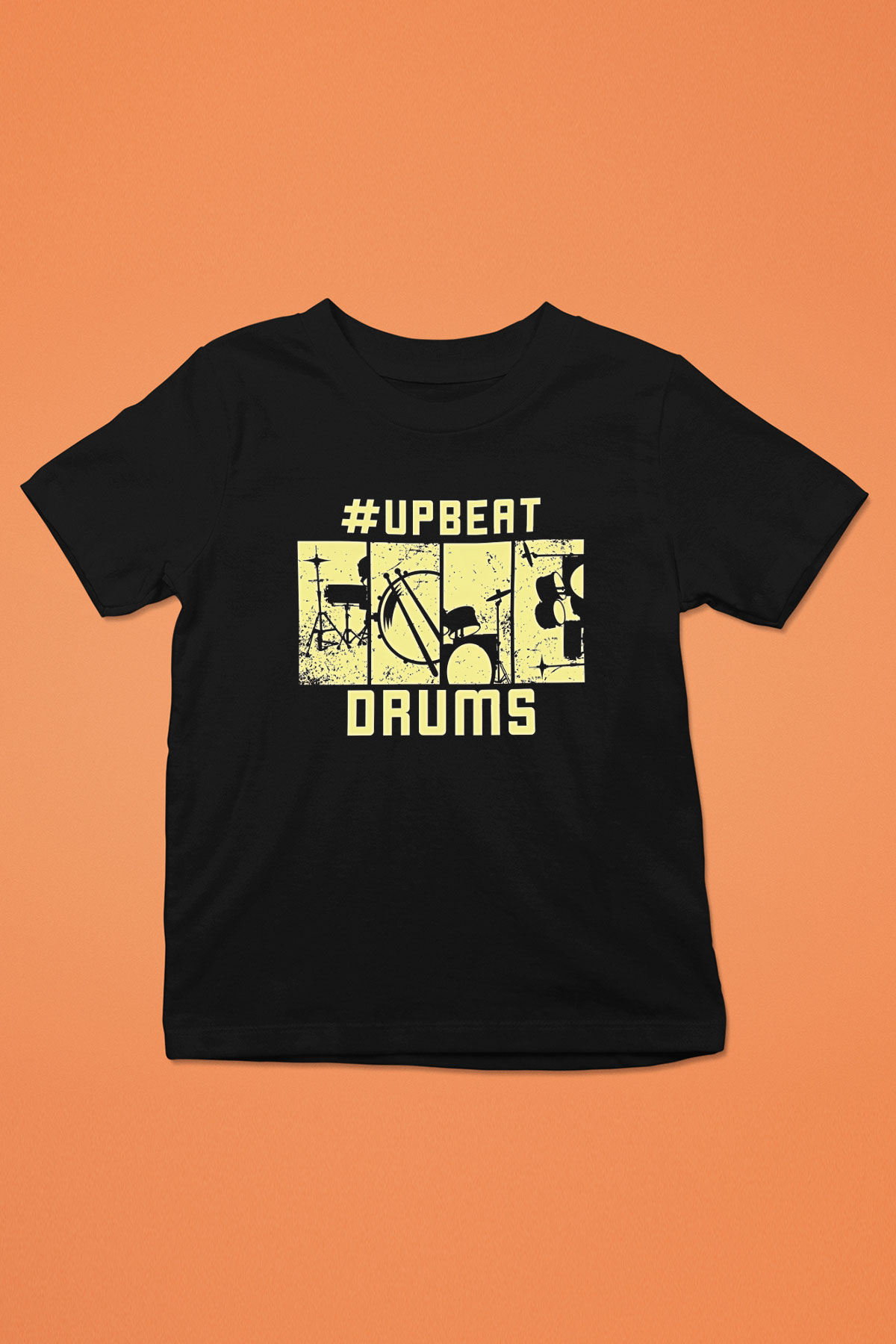 Bateri Baskılı Unisex Siyah Çocuk Tişört - Tshirt