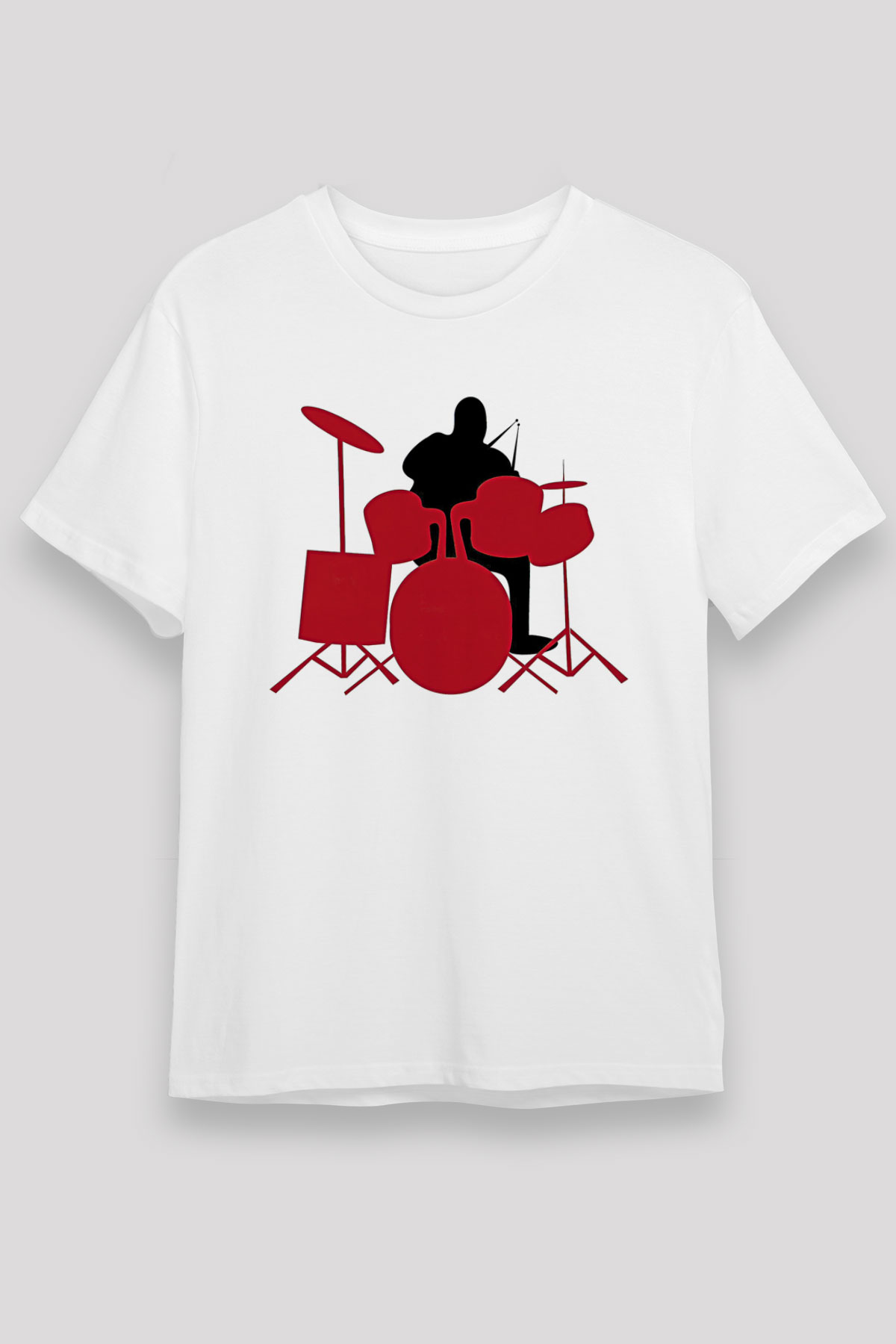 Bateri Unisex Baskılı Beyaz Tişört - Tshirt
