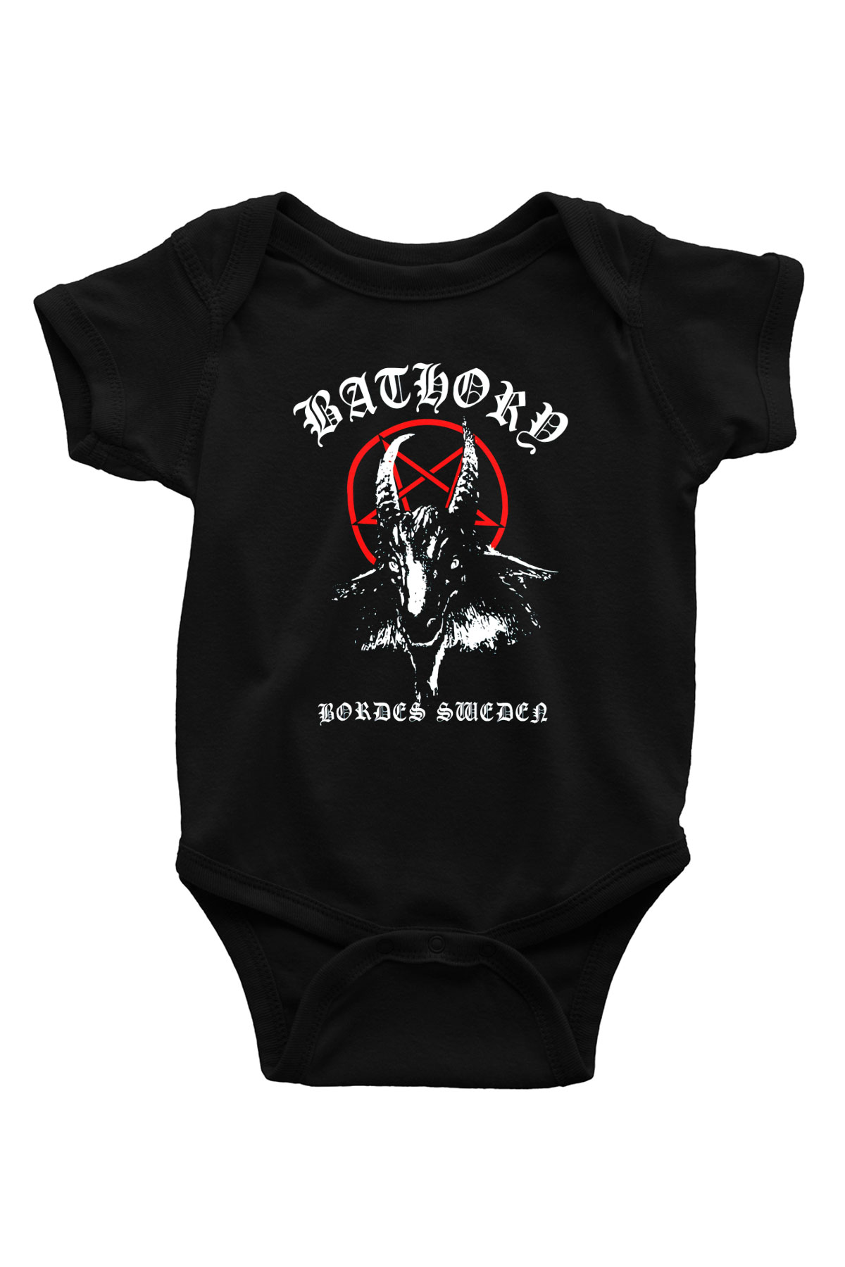 Bathory Baskılı Siyah Bebek Body - Zıbın