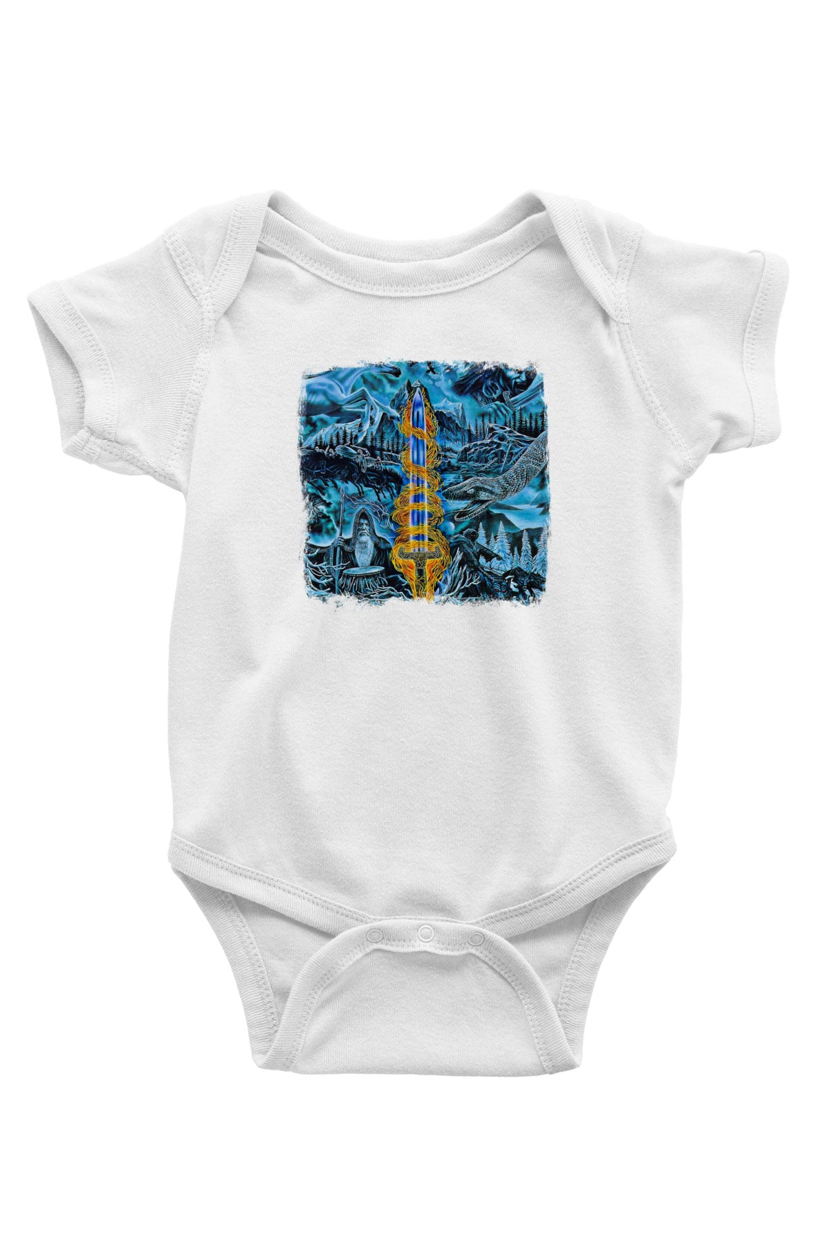 Bathory Baskılı Unisex Beyaz Bebek Body - Zıbın