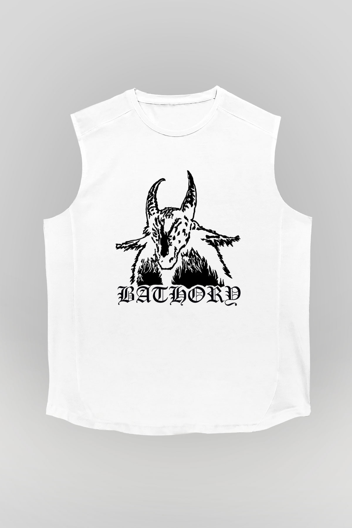 Bathory Beyaz Unisex Kolsuz Tişört