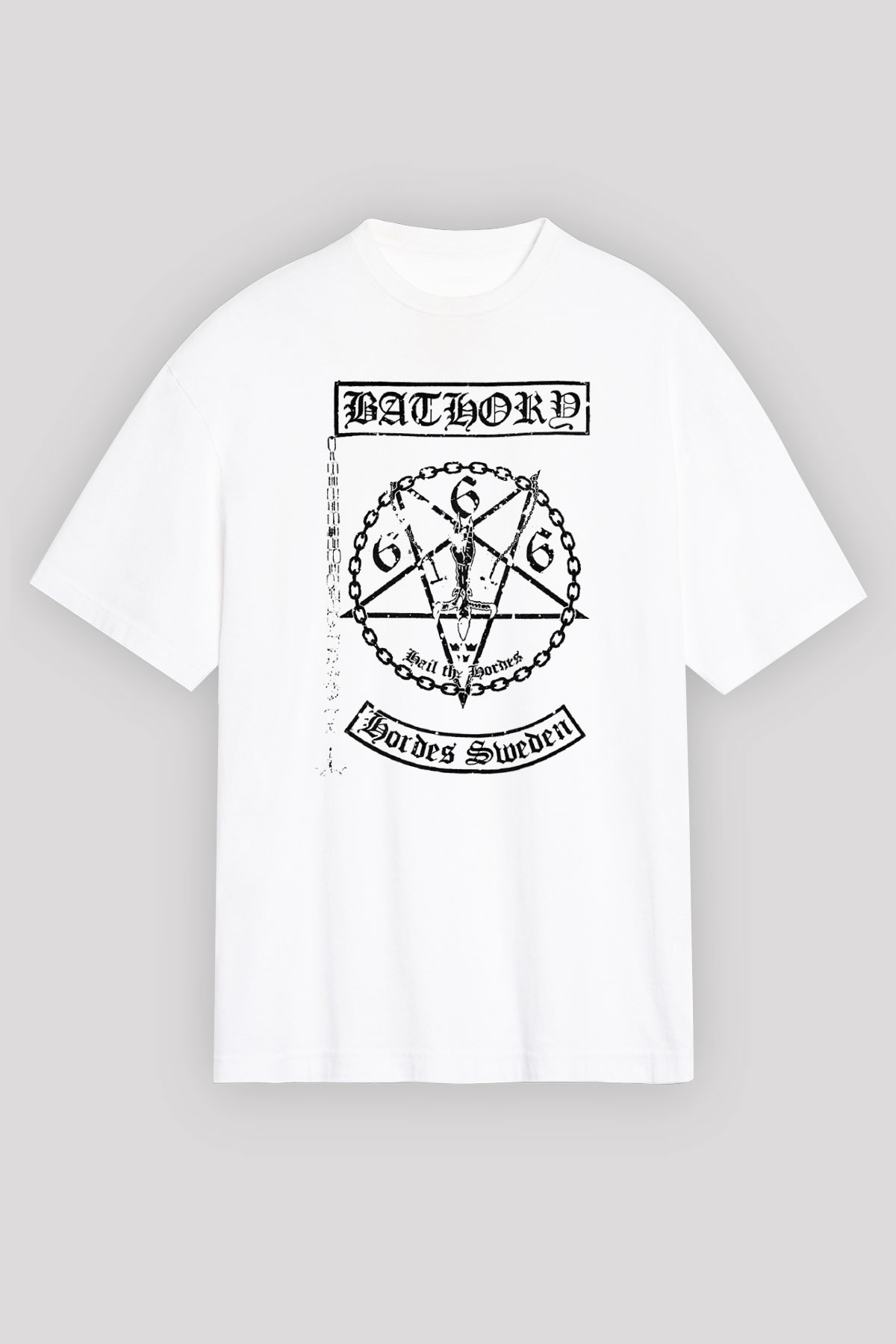 Bathory Beyaz Unisex Oversize Tişört T-Shirt