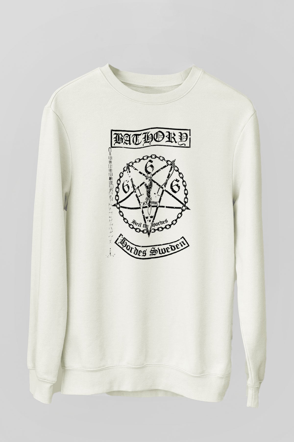 Bathory Beyaz Unisex Sweatshirt