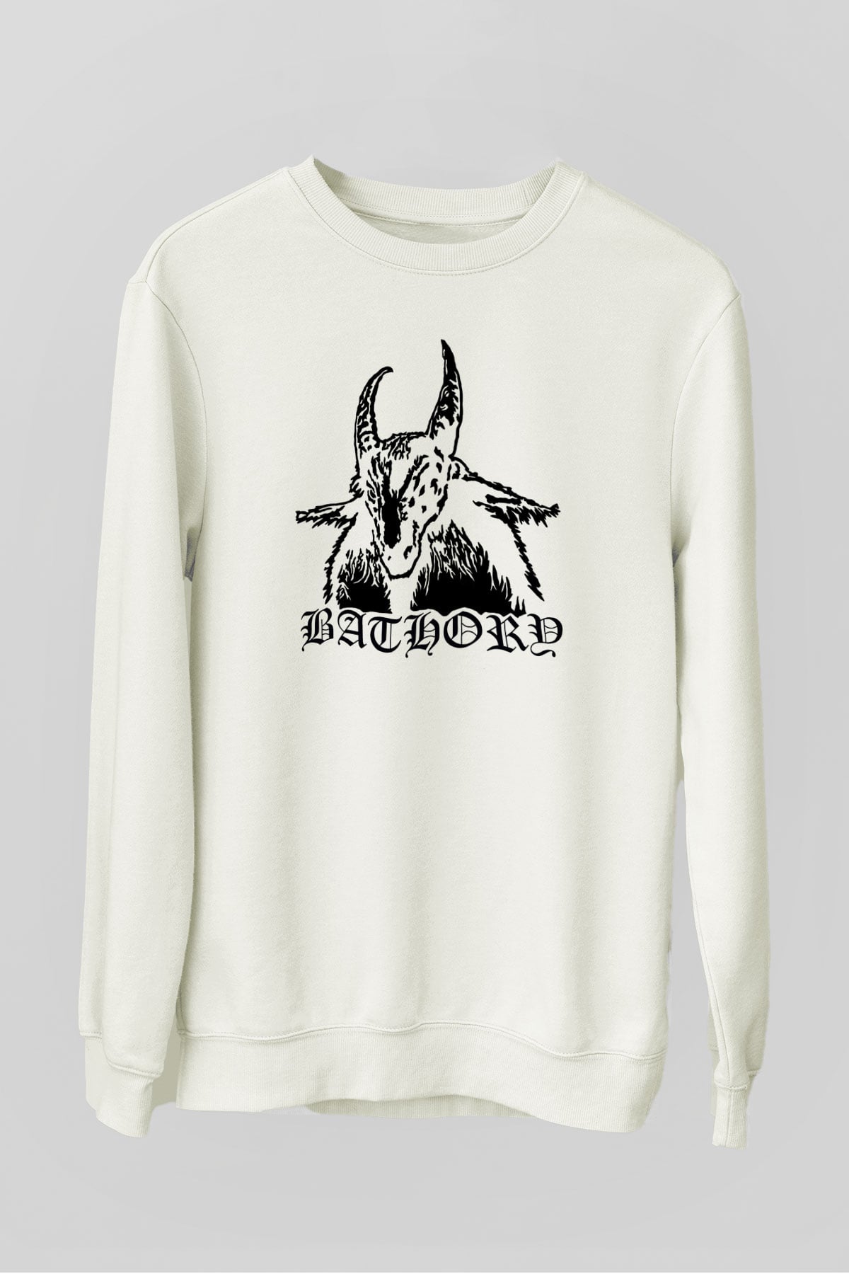Bathory Beyaz Unisex Sweatshirt
