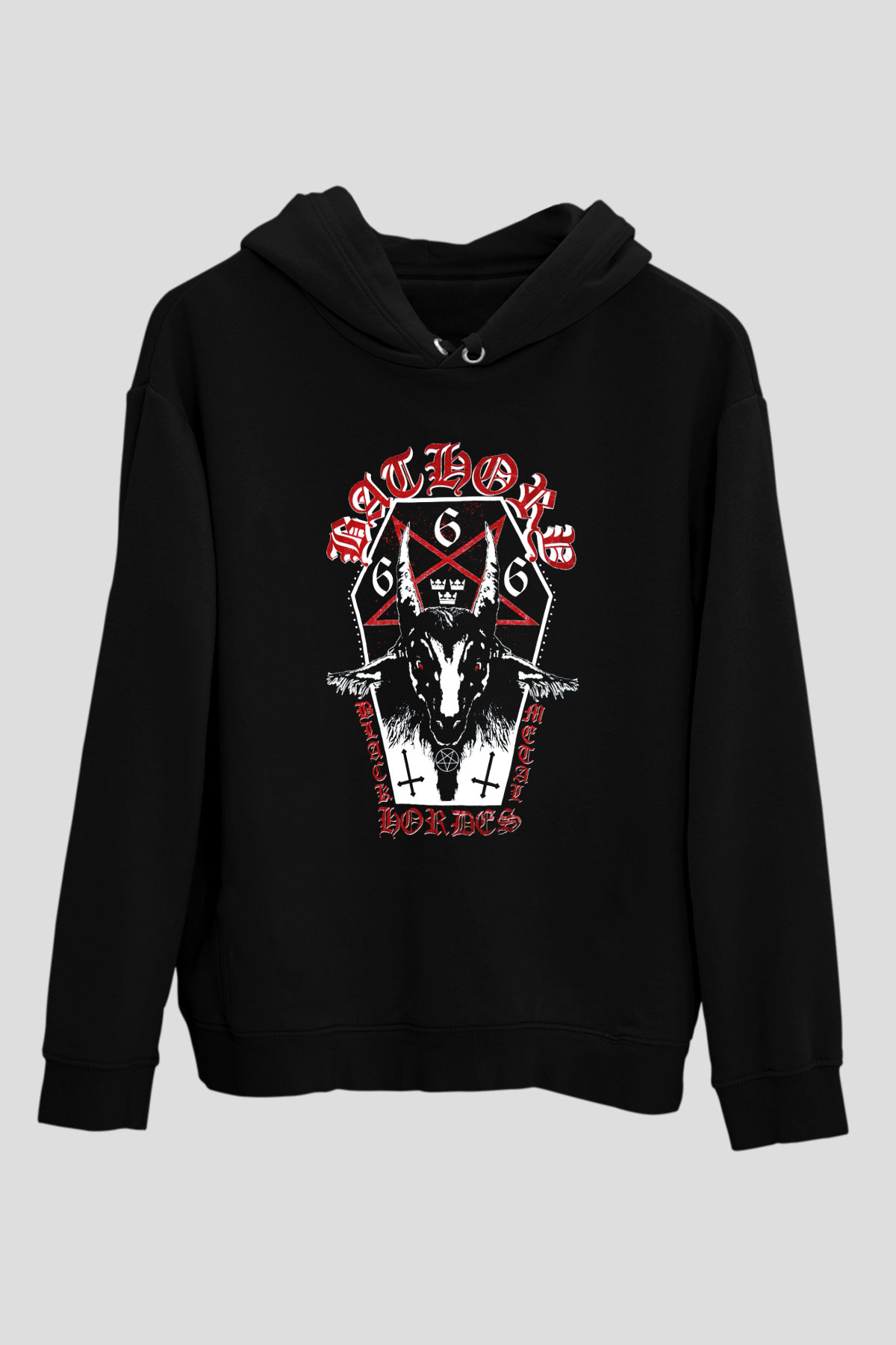 Bathory Siyah Unisex Kapüşonlu Sweatshirt