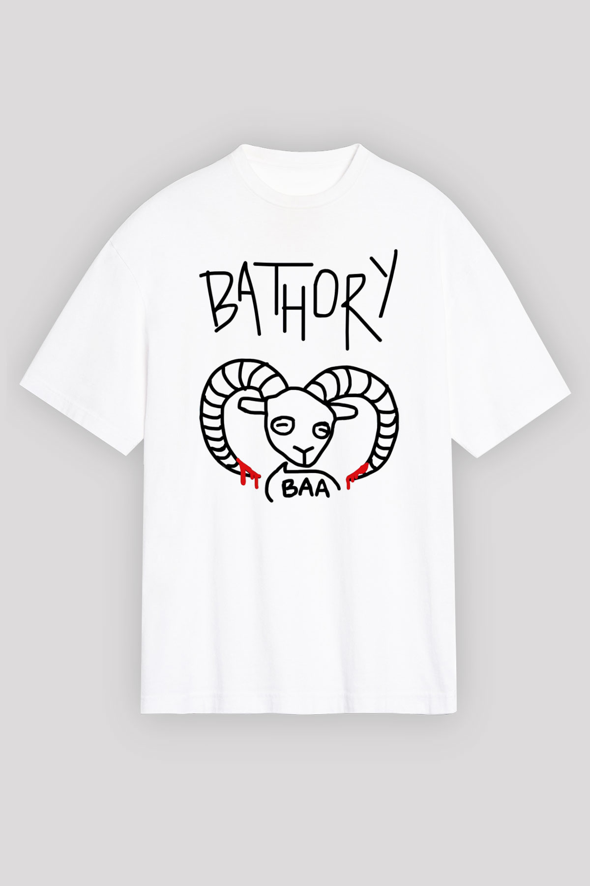 Bathory Siyah Unisex Oversize Tişört T-Shirt