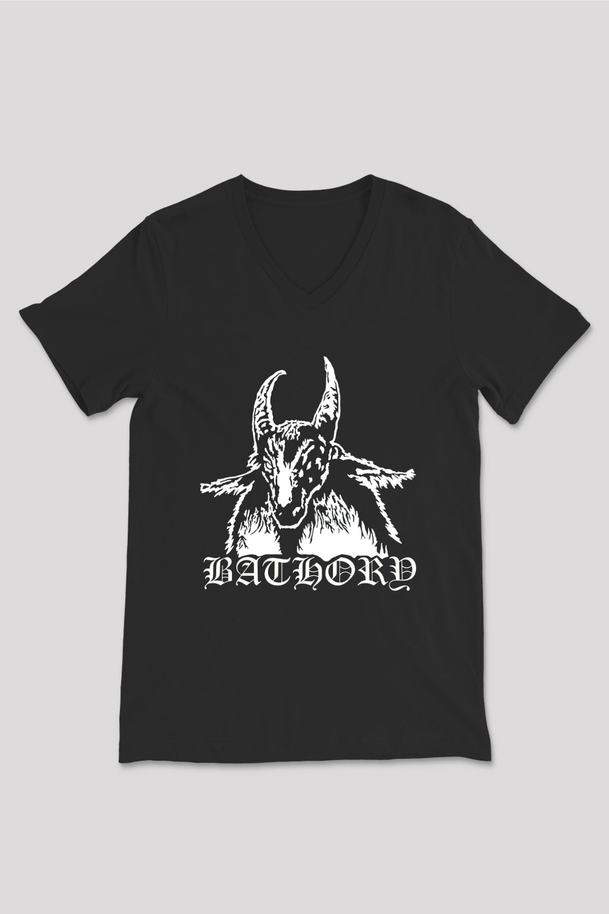 Bathory Siyah Unisex V Yaka Tişört