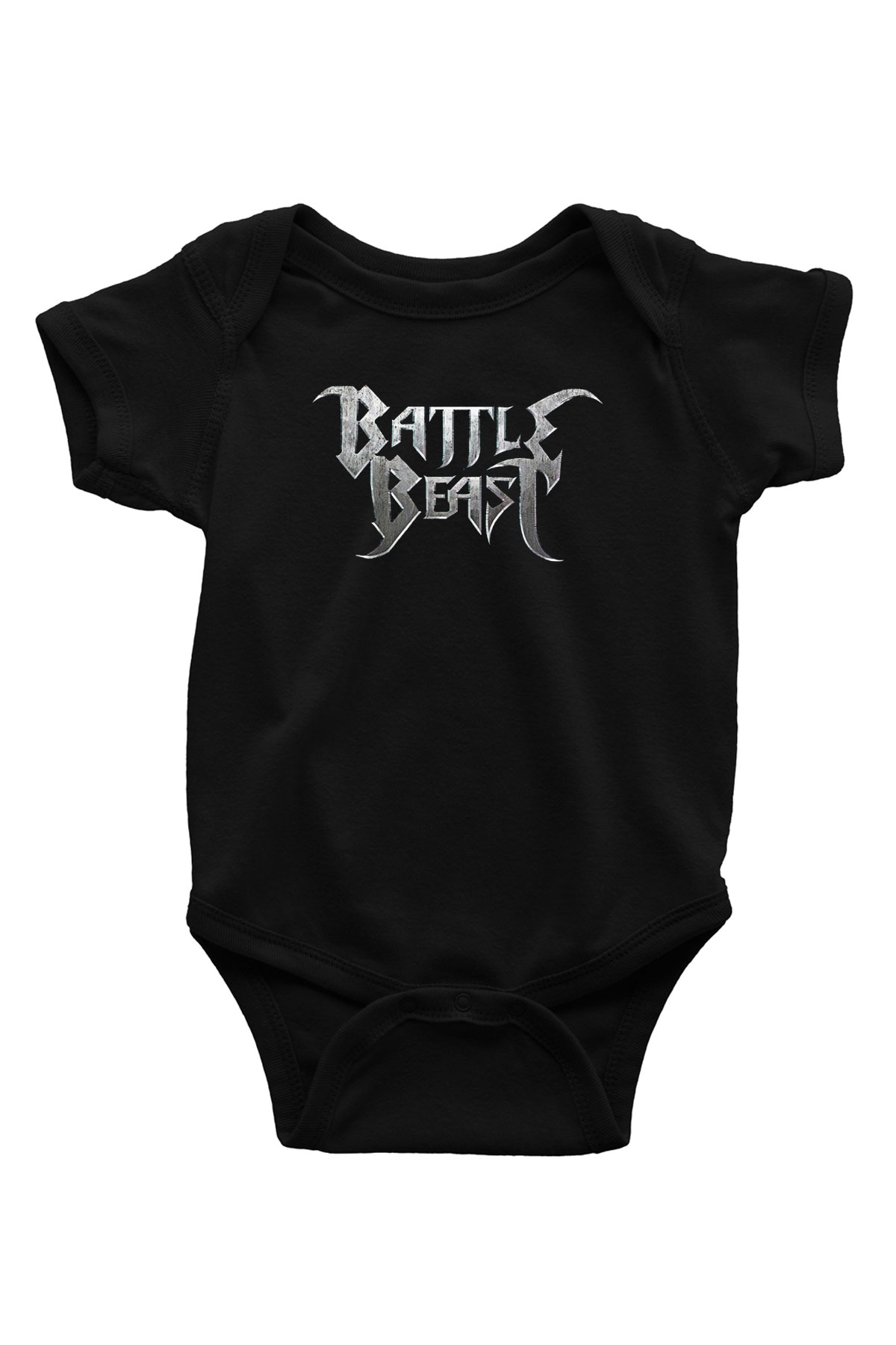 Battle Beast Baskılı Unisex Siyah Bebek Body - Zıbın