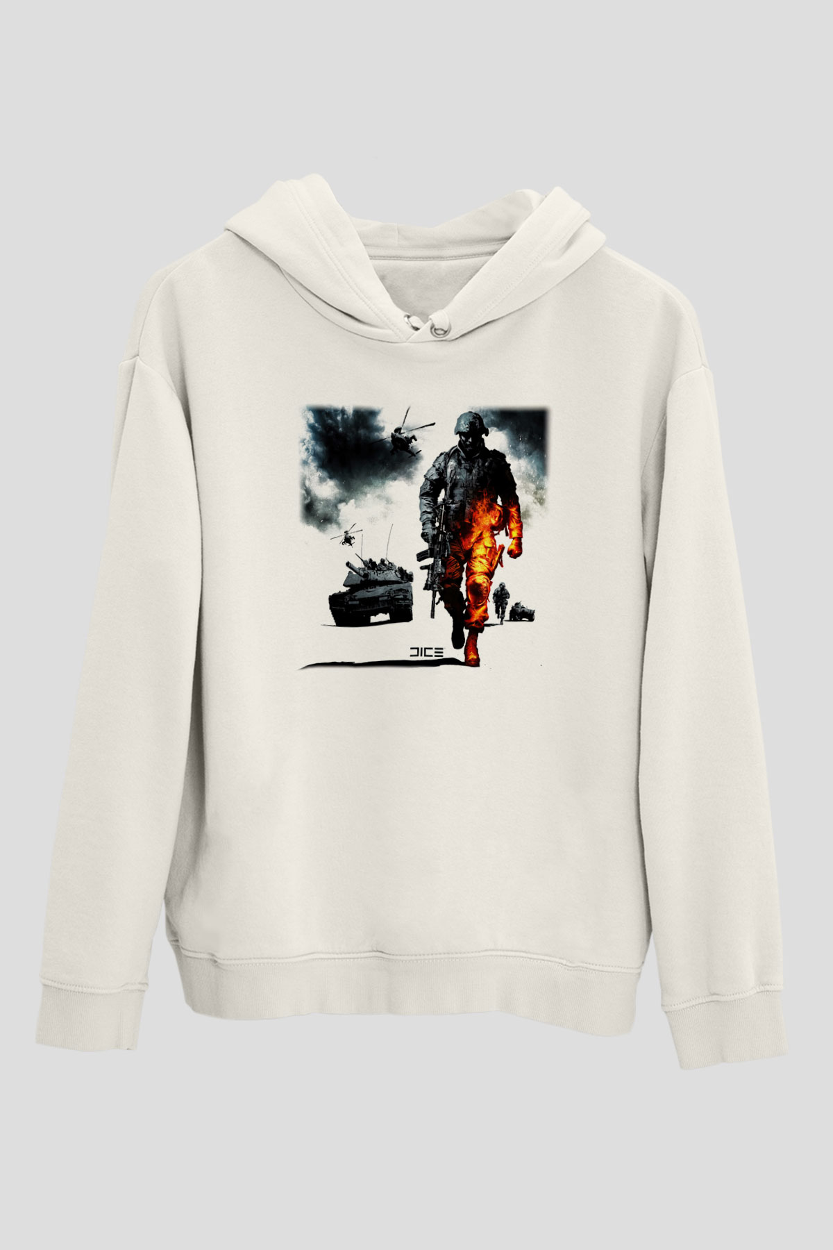 Battlefield Beyaz Unisex Hoodie