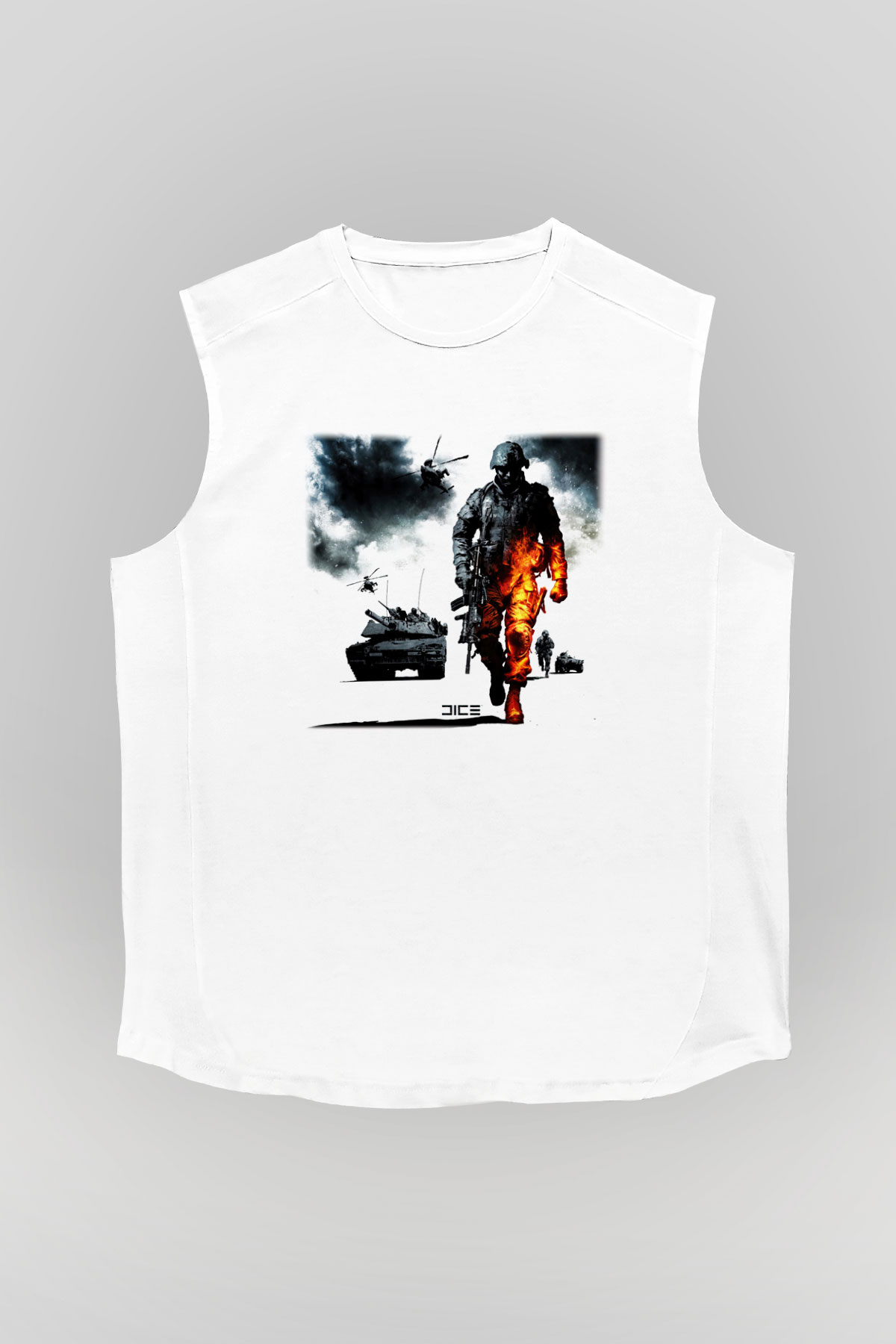 Battlefield Beyaz Unisex Kolsuz Tişört