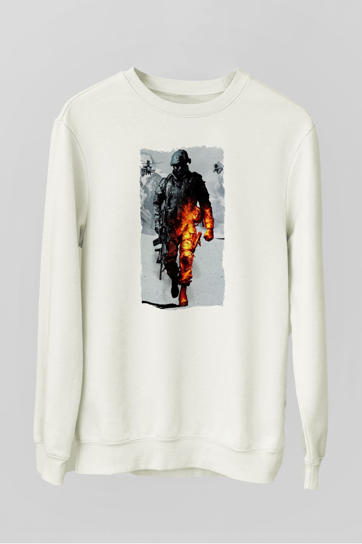 Battlefield Beyaz Unisex Sweatshirt