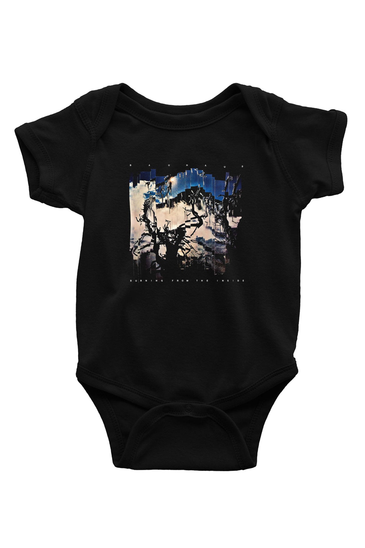 Bauhaus Baskılı Unisex Siyah Bebek Body - Zıbın