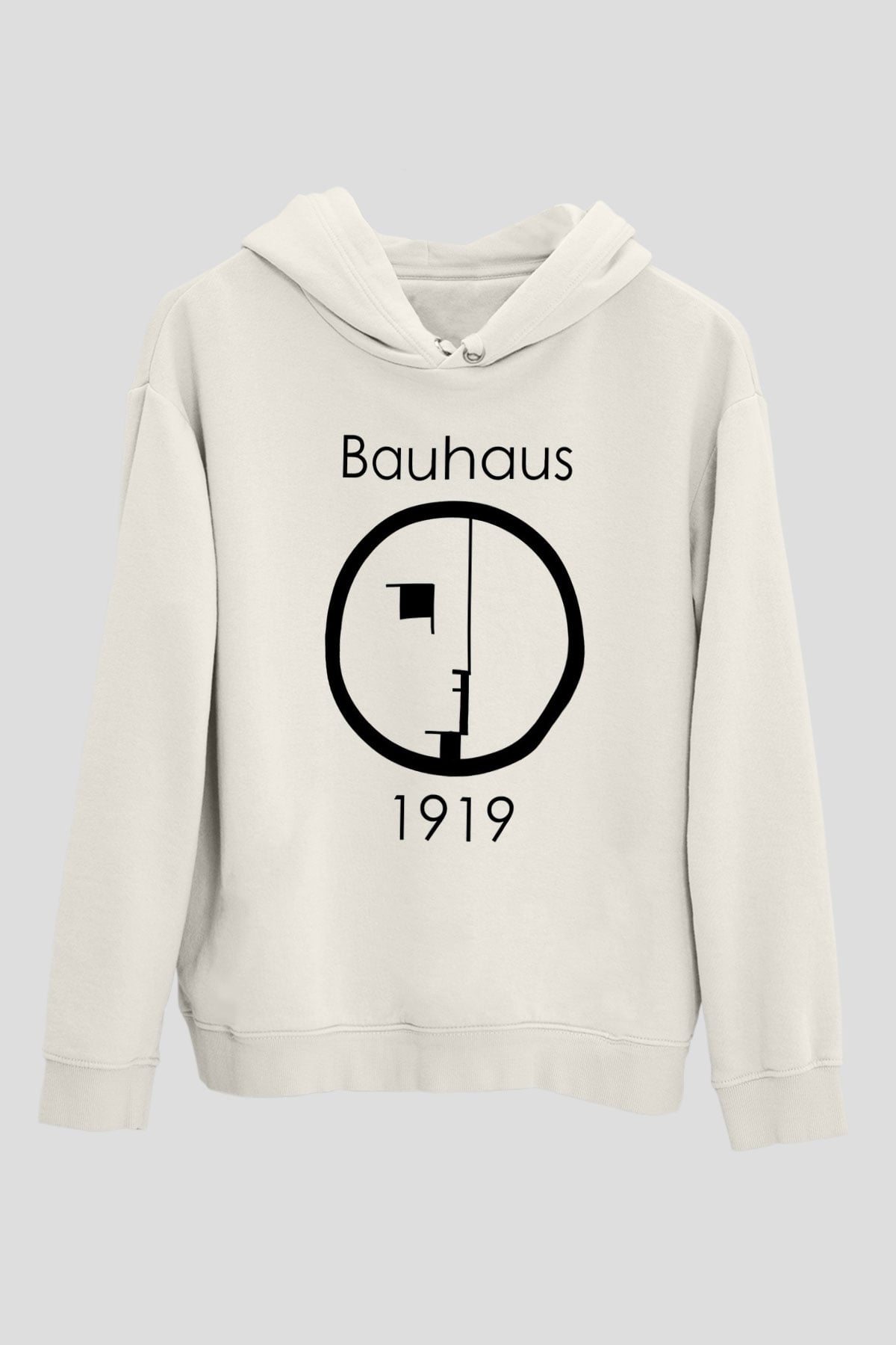 Bauhaus Beyaz Unisex Kapşonlu Sweatshirt