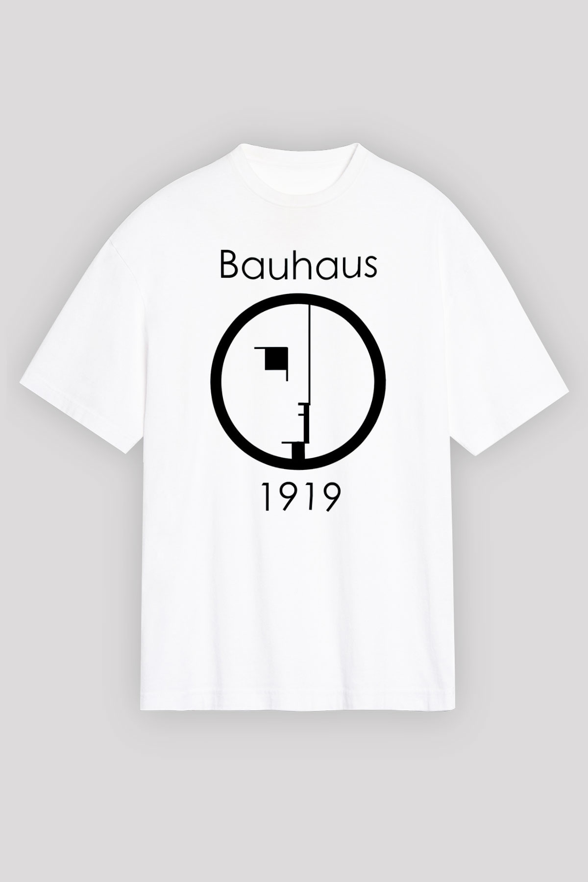 Bauhaus Beyaz Unisex Oversize Tişört T-Shirt