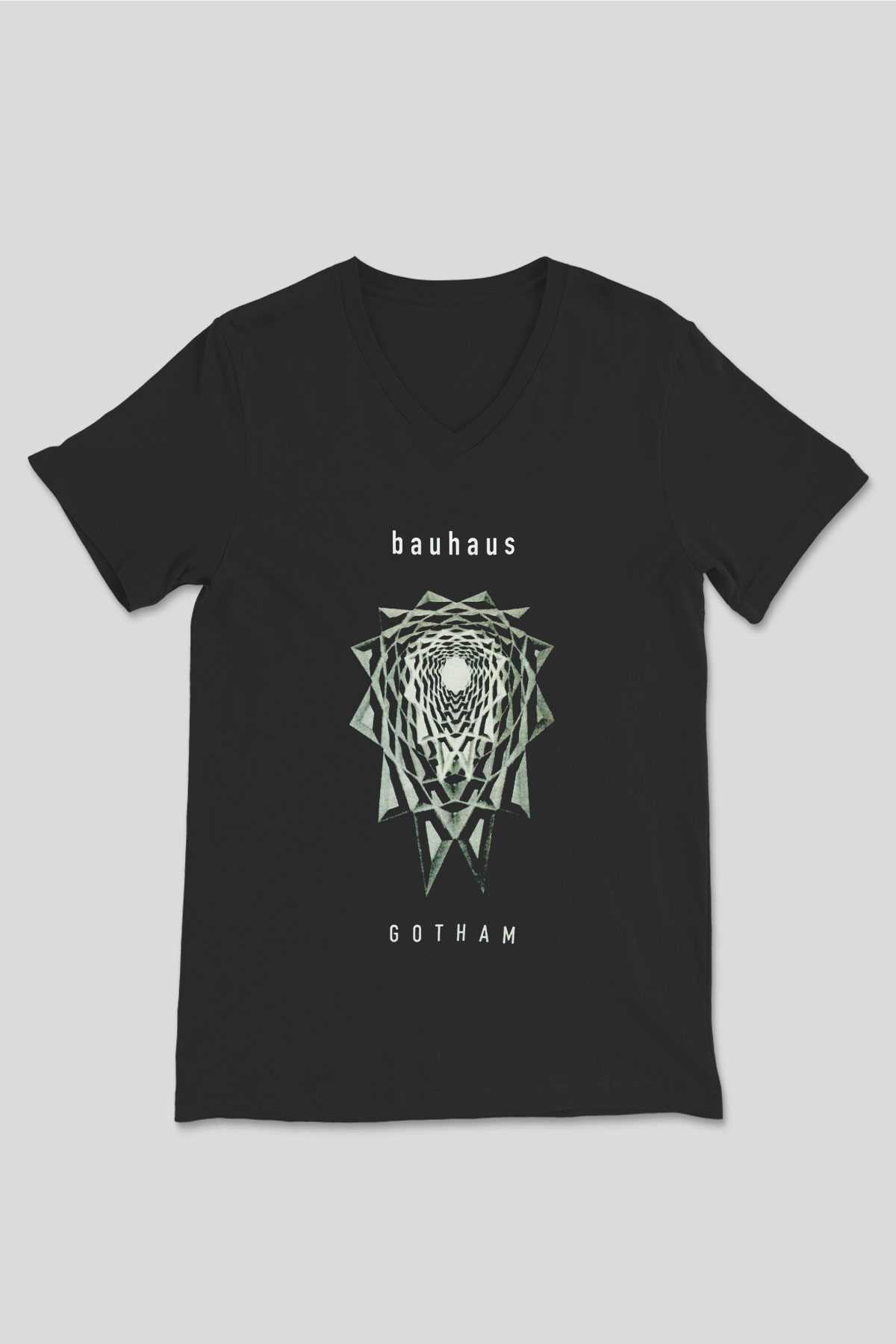 Bauhaus Siyah Unisex V Yaka Tişört T-Shirt