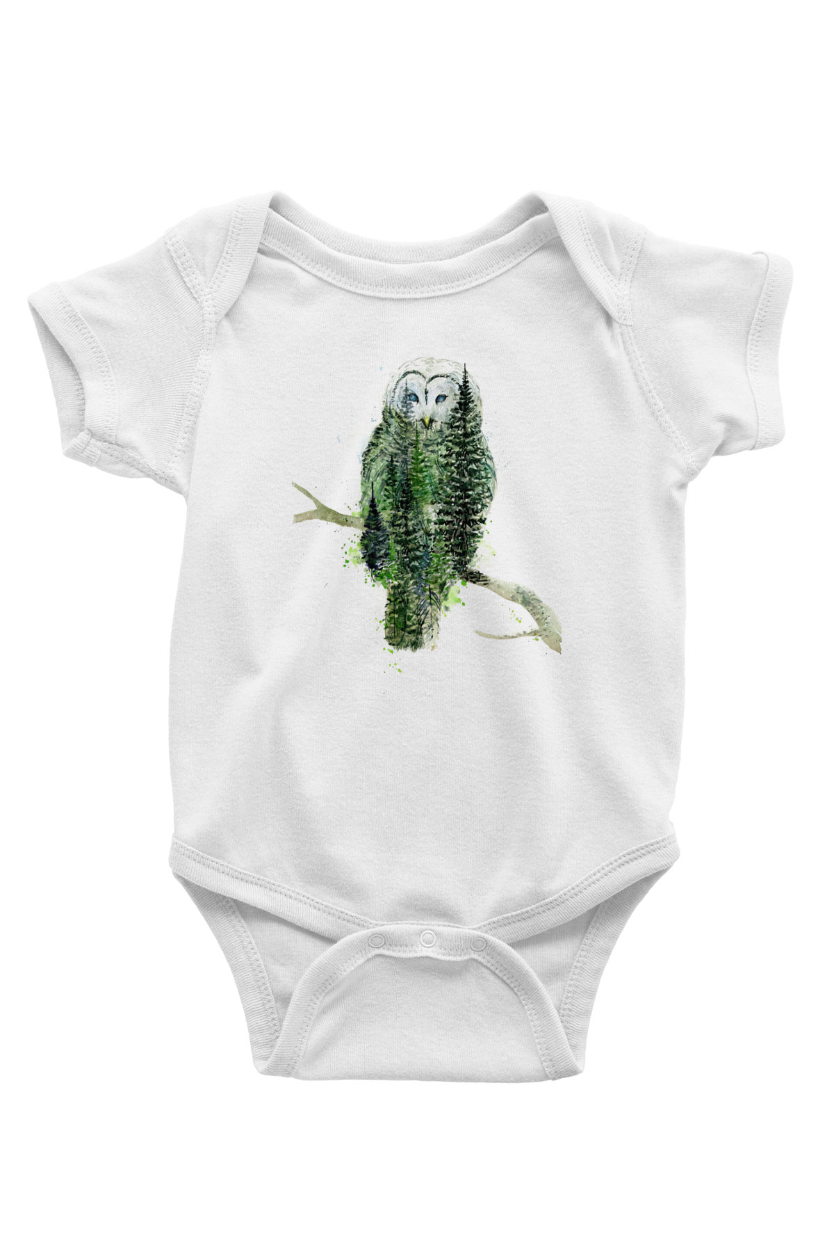 Baykuş Beyaz Bebek Body - Zıbın
