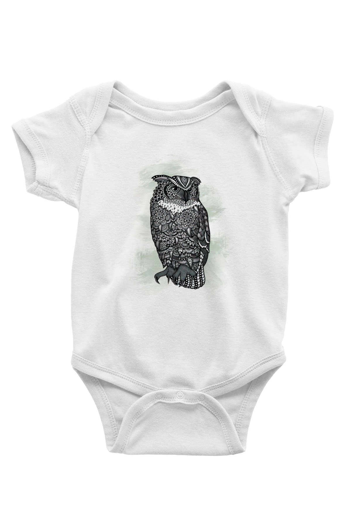 Baykuş Beyaz Bebek Body - Zıbın