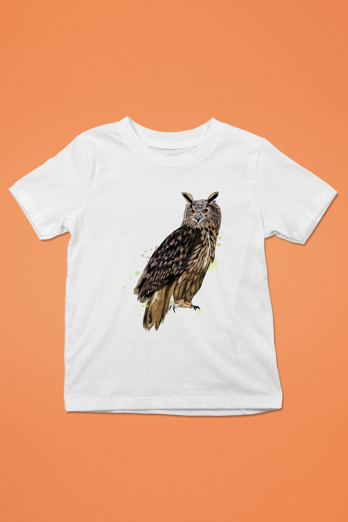 Baykuş Beyaz Unisex Çocuk Tişört