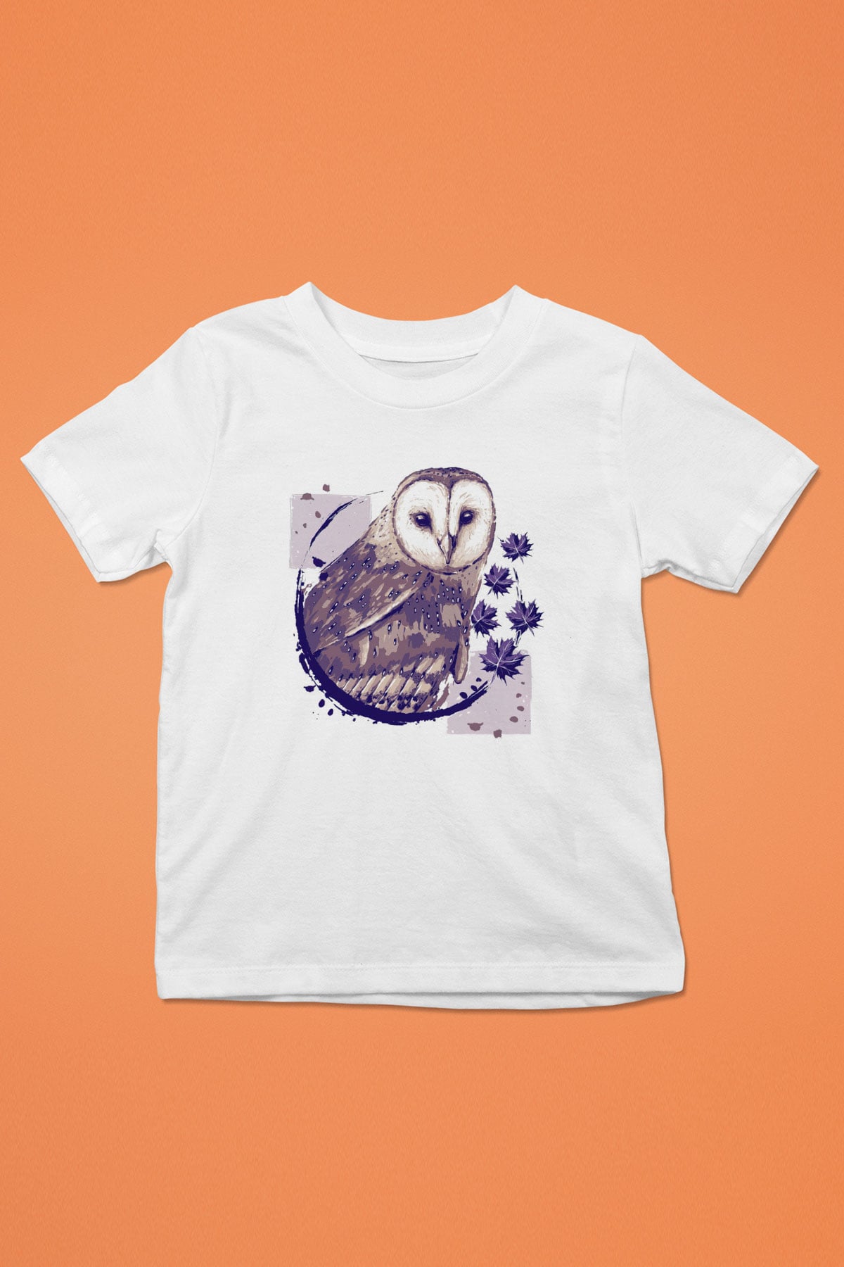 Baykuş Beyaz Unisex Çocuk Tişört