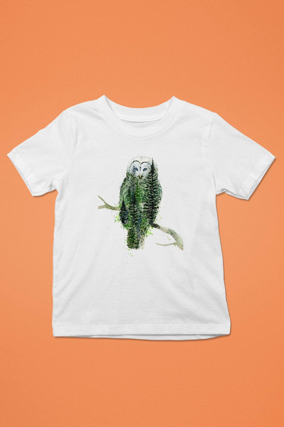 Baykuş Beyaz Unisex Çocuk Tişört