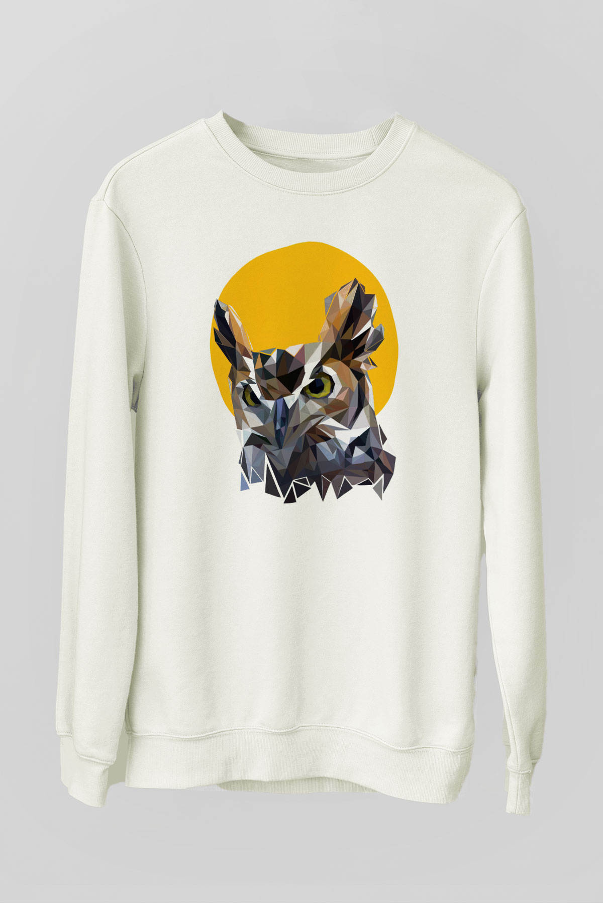 Baykuş Beyaz Unisex Sweatshirt