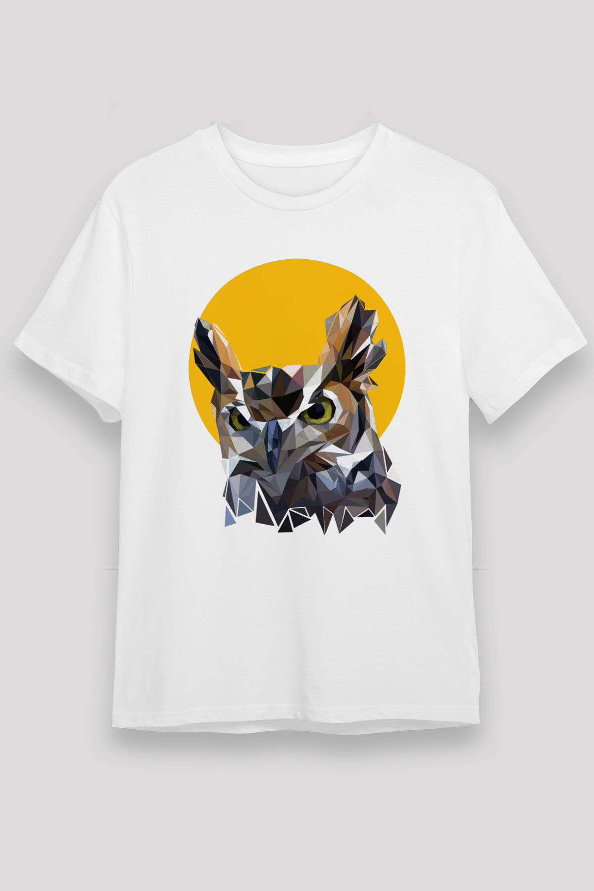 Baykuş Beyaz Unisex Tişört T-Shirt - TişörtFabrikası