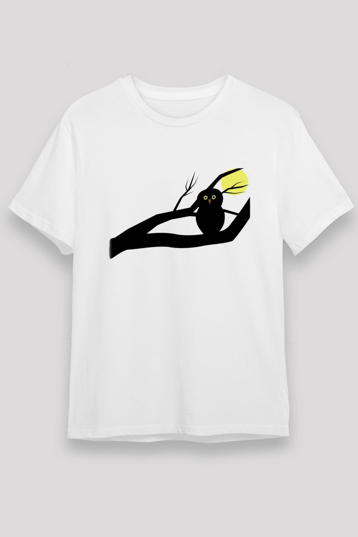 Baykuş Beyaz Unisex Tişört T-Shirt - TişörtFabrikası