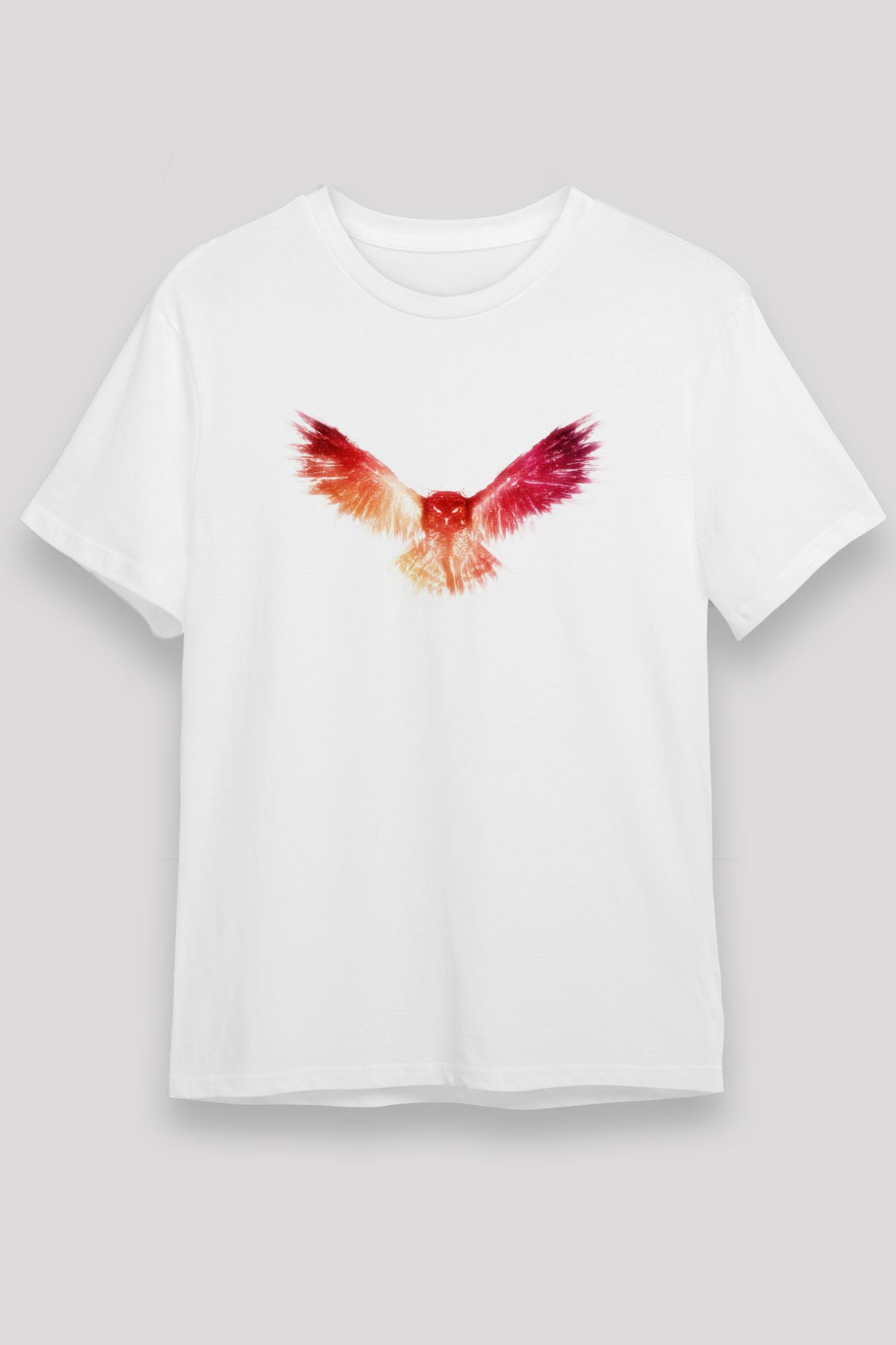 Baykuş Beyaz Unisex Tişört T-Shirt - TişörtFabrikası