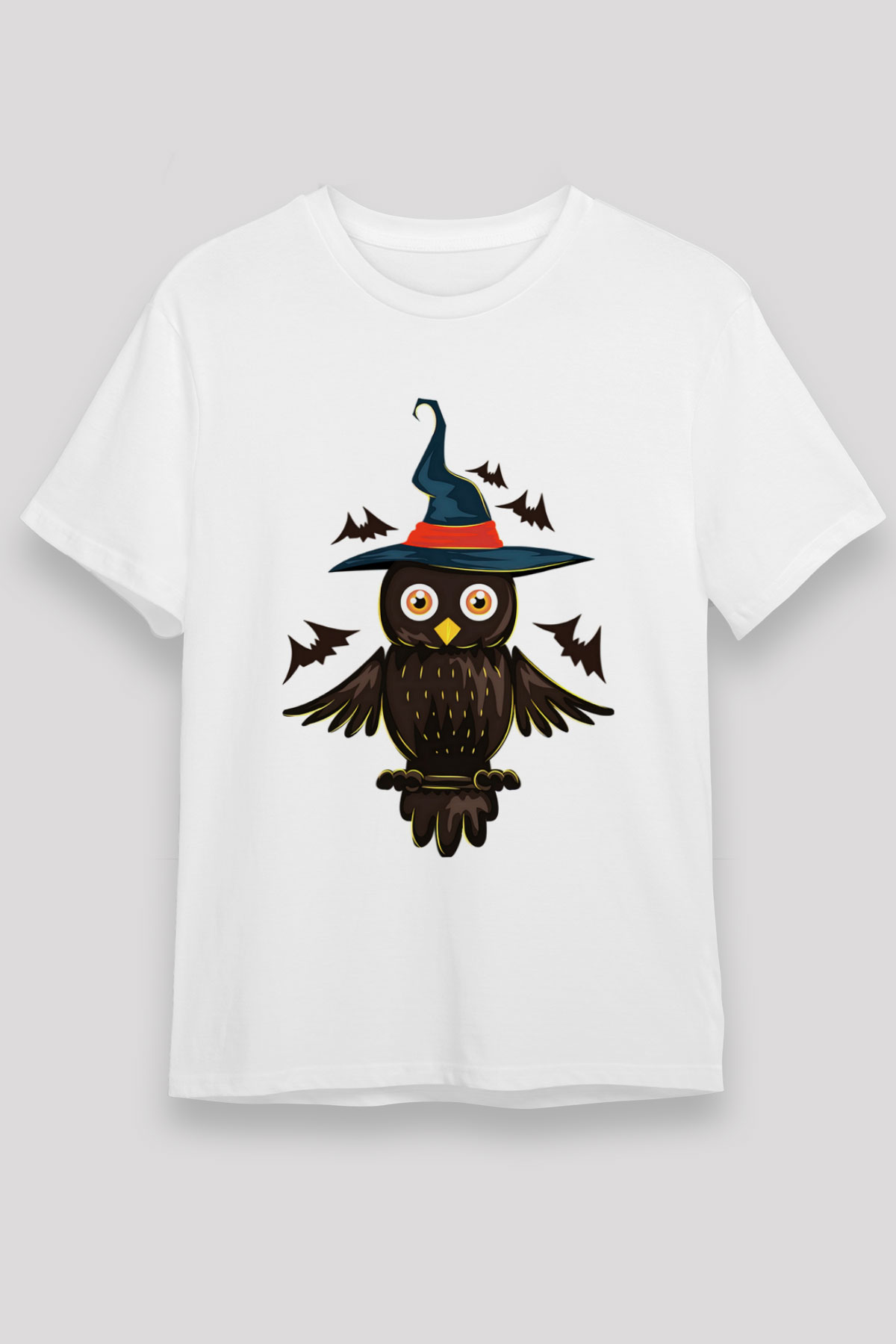 Baykuş Beyaz Unisex Tişört T-Shirt - TişörtFabrikası
