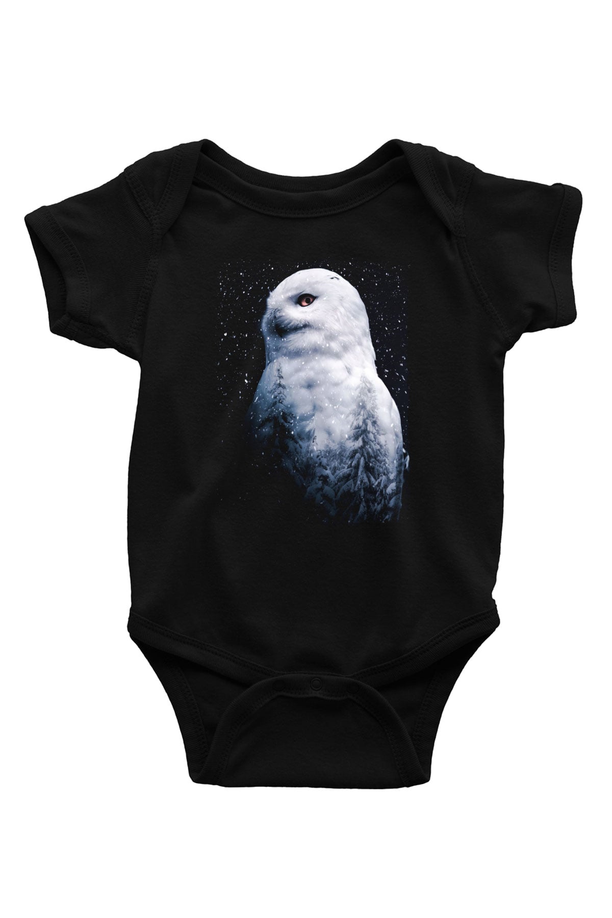 Baykuş Siyah Bebek Body - Zıbın
