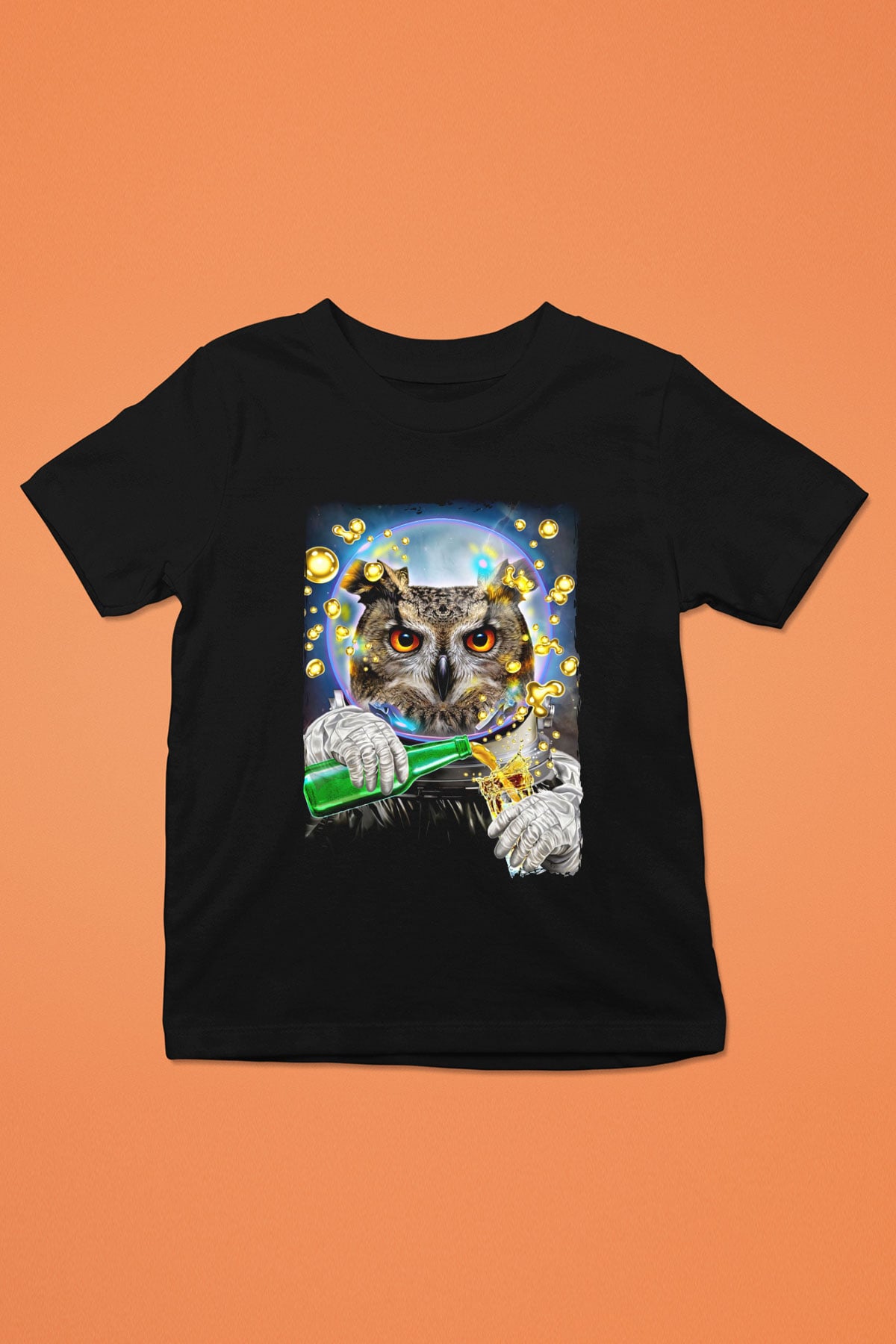 Baykuş Siyah Unisex Çocuk Tişört