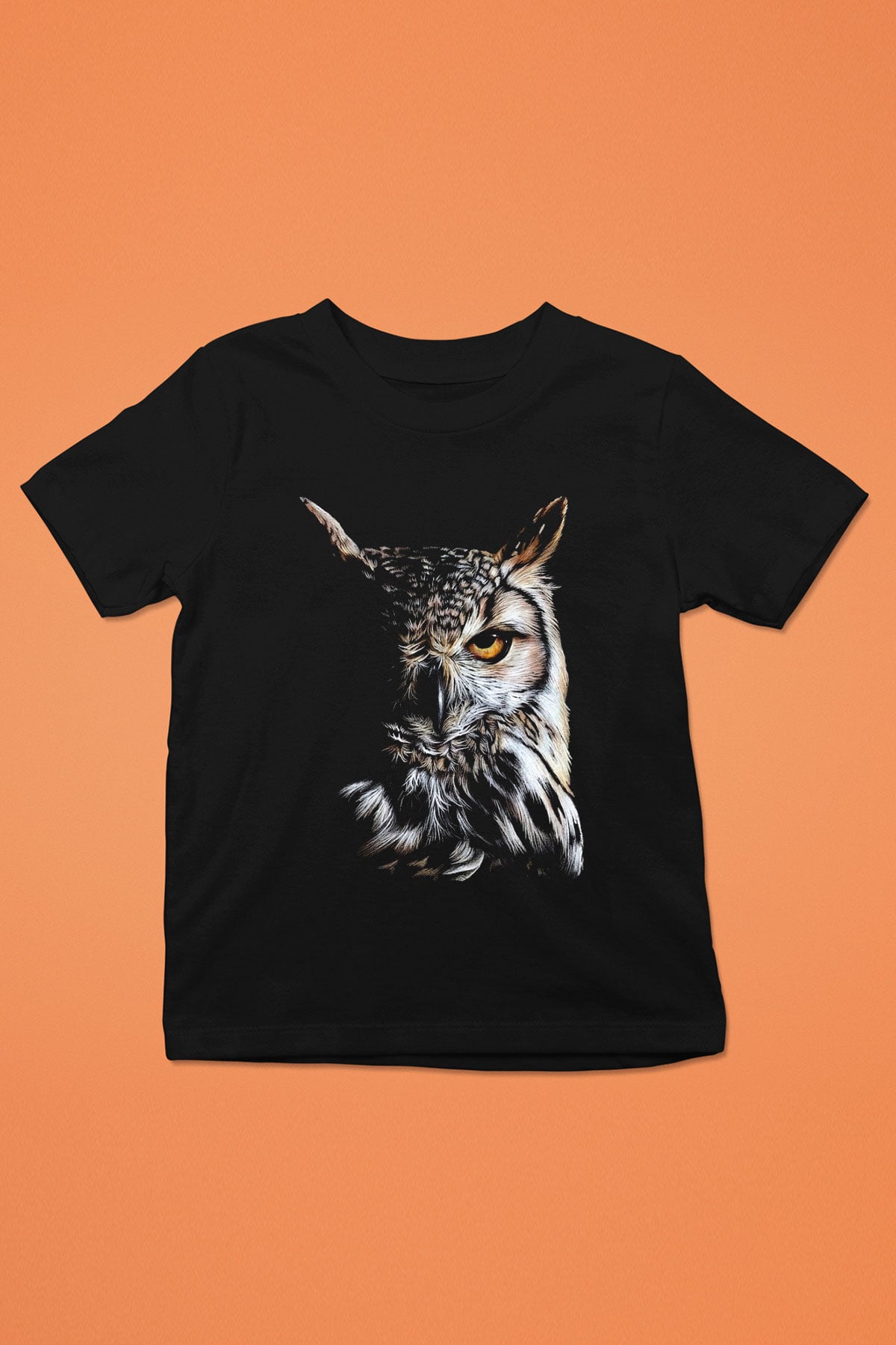 Baykuş Siyah Unisex Çocuk Tişört