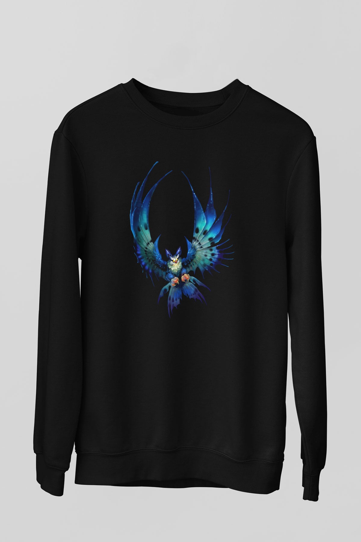 Baykuş Siyah Unisex Sweatshirt