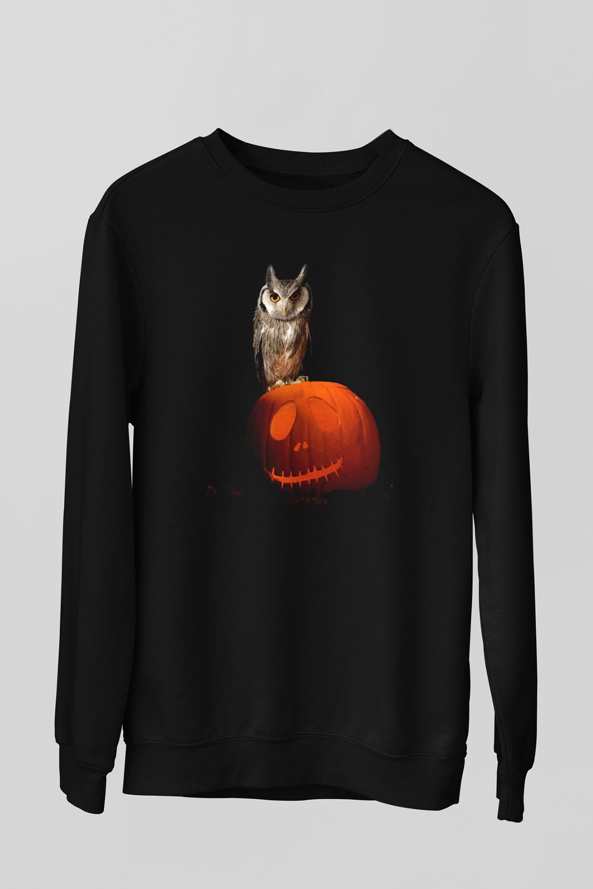Baykuş Siyah Unisex Sweatshirt