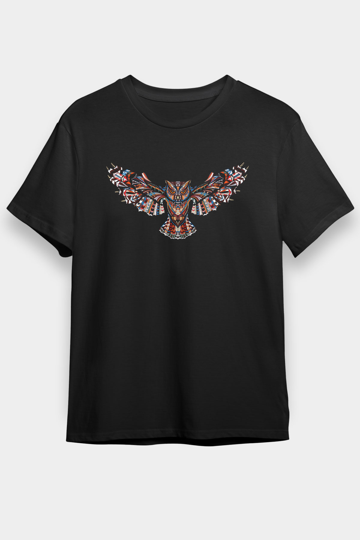 Baykuş Siyah Unisex Tişört T-Shirt - TişörtFabrikası