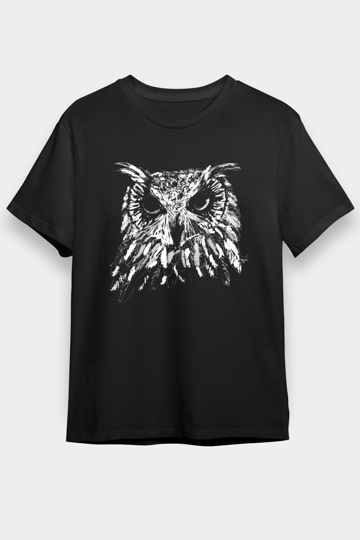 Baykuş Siyah Unisex Tişört T-Shirt - TişörtFabrikası