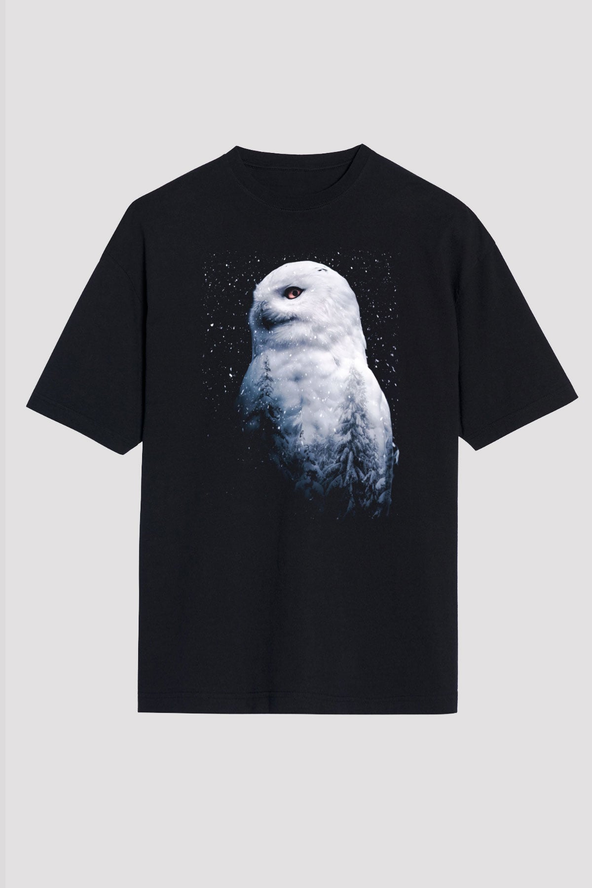 Baykuş Siyah Unisex Tişört T-Shirt - TişörtFabrikası