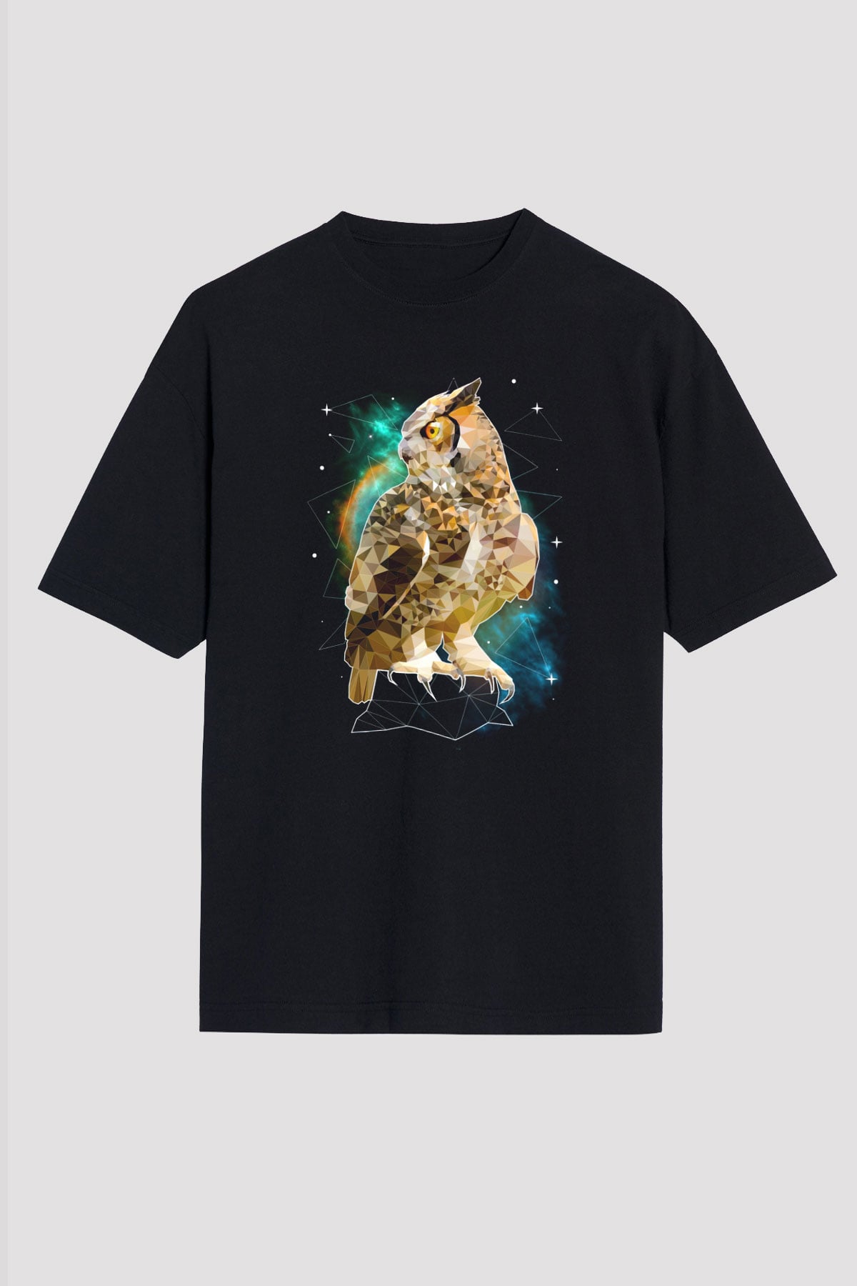 Baykuş Siyah Unisex Tişört T-Shirt - TişörtFabrikası