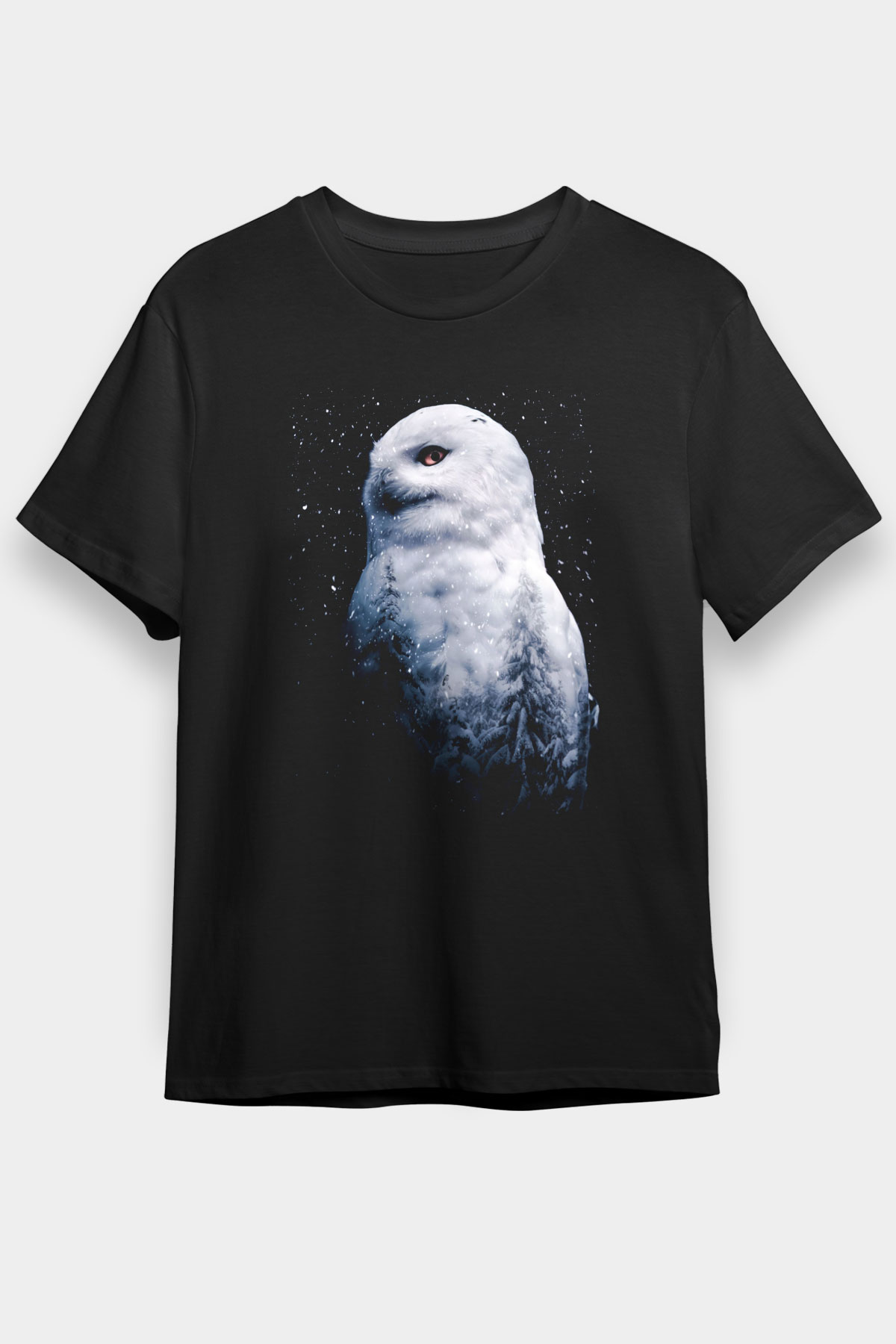 Baykuş Siyah Unisex Tişört T-Shirt - TişörtFabrikası