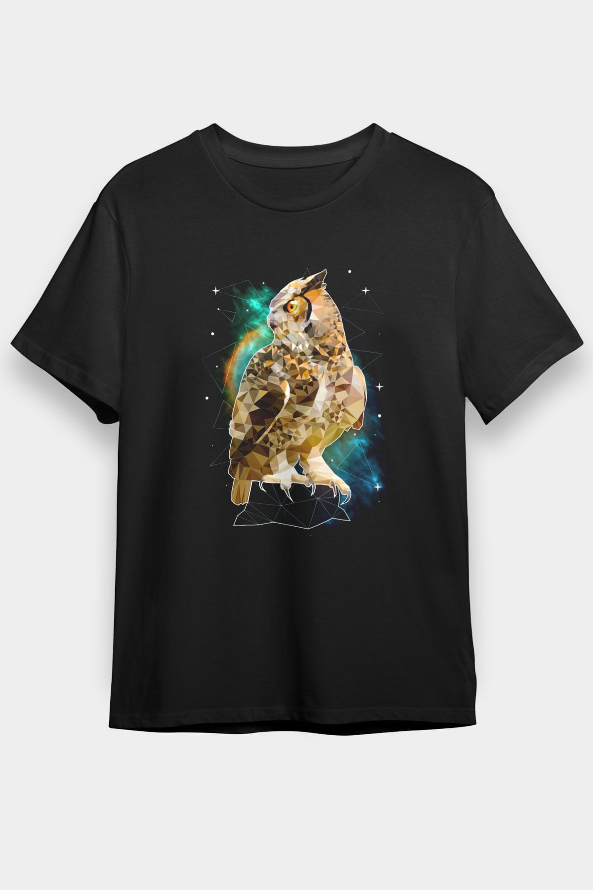 Baykuş Siyah Unisex Tişört T-Shirt - TişörtFabrikası